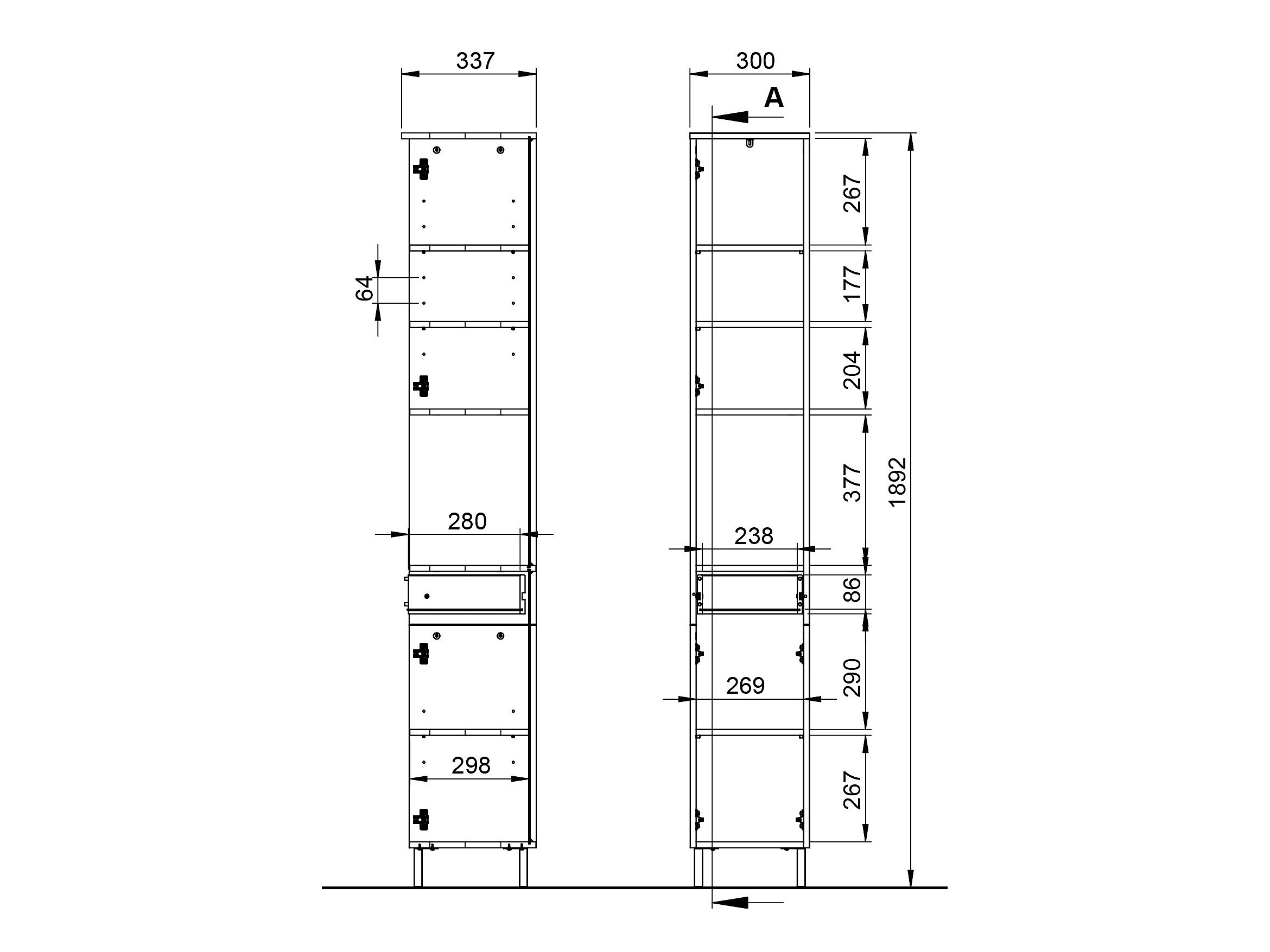 Ormarić za kupatilo Felfere 105 (Graphite)