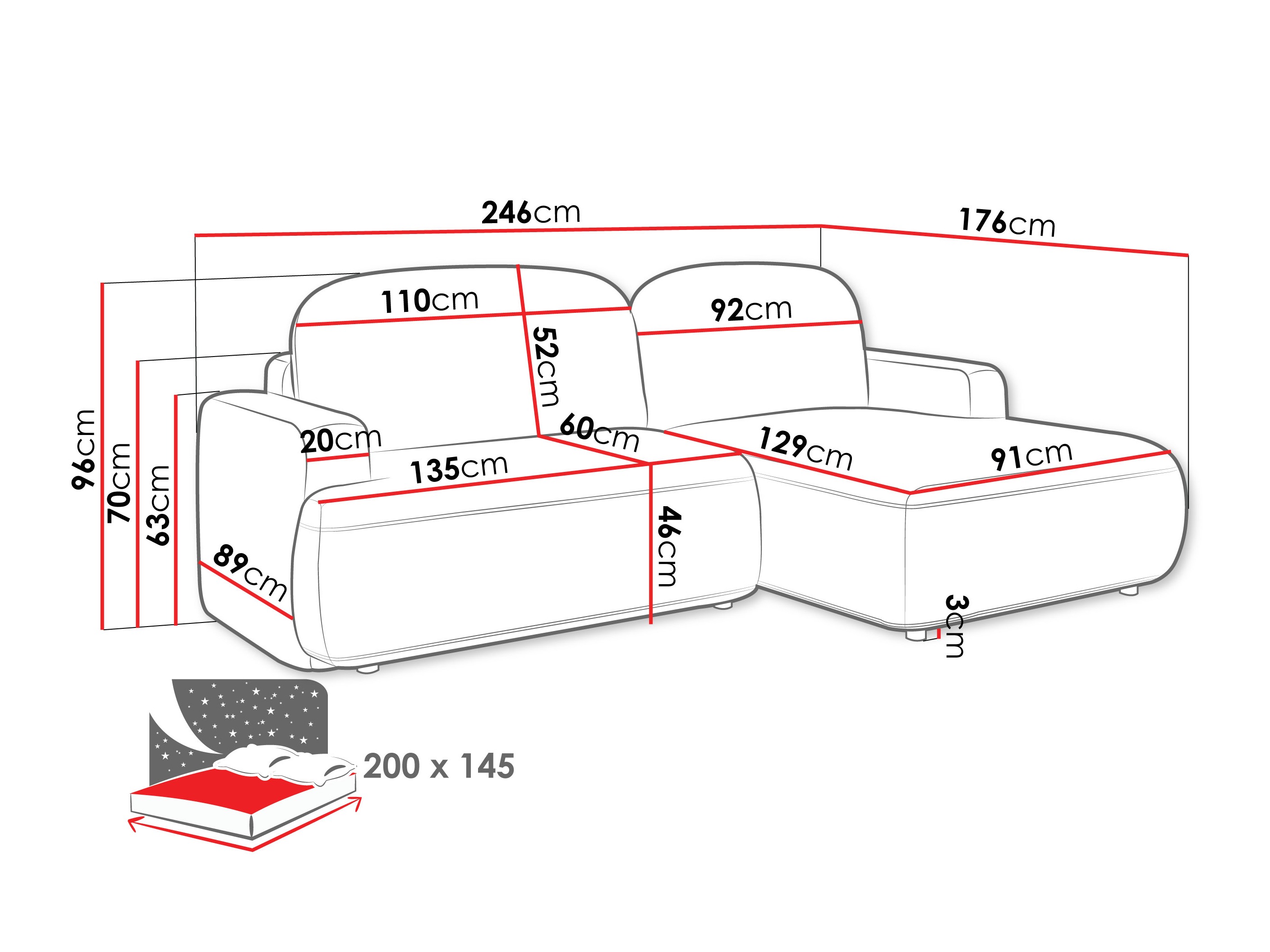 Ugaona sofa ComfiDream 201 (Perfect Harmony 63)