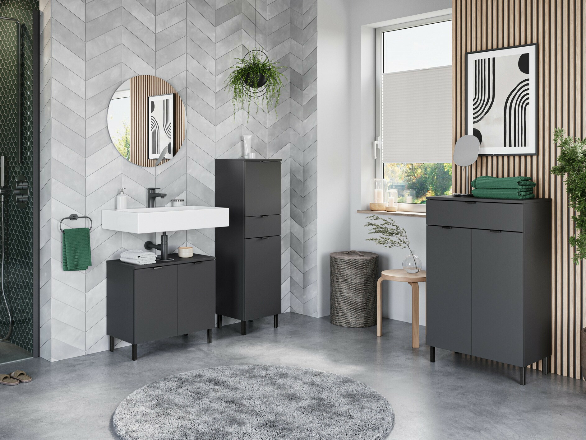 Ormarić za kupatilo Felfere 101 (Antricit (ugalj))