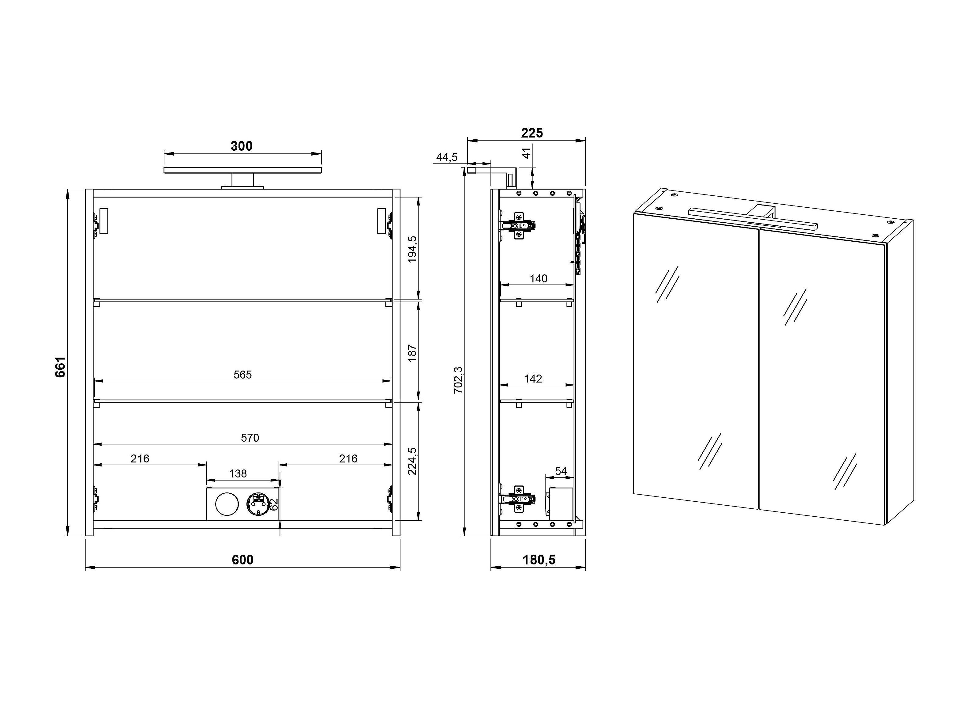 Ormarić za kupatilo sa ogledalom Felfere 107 (Antracit)