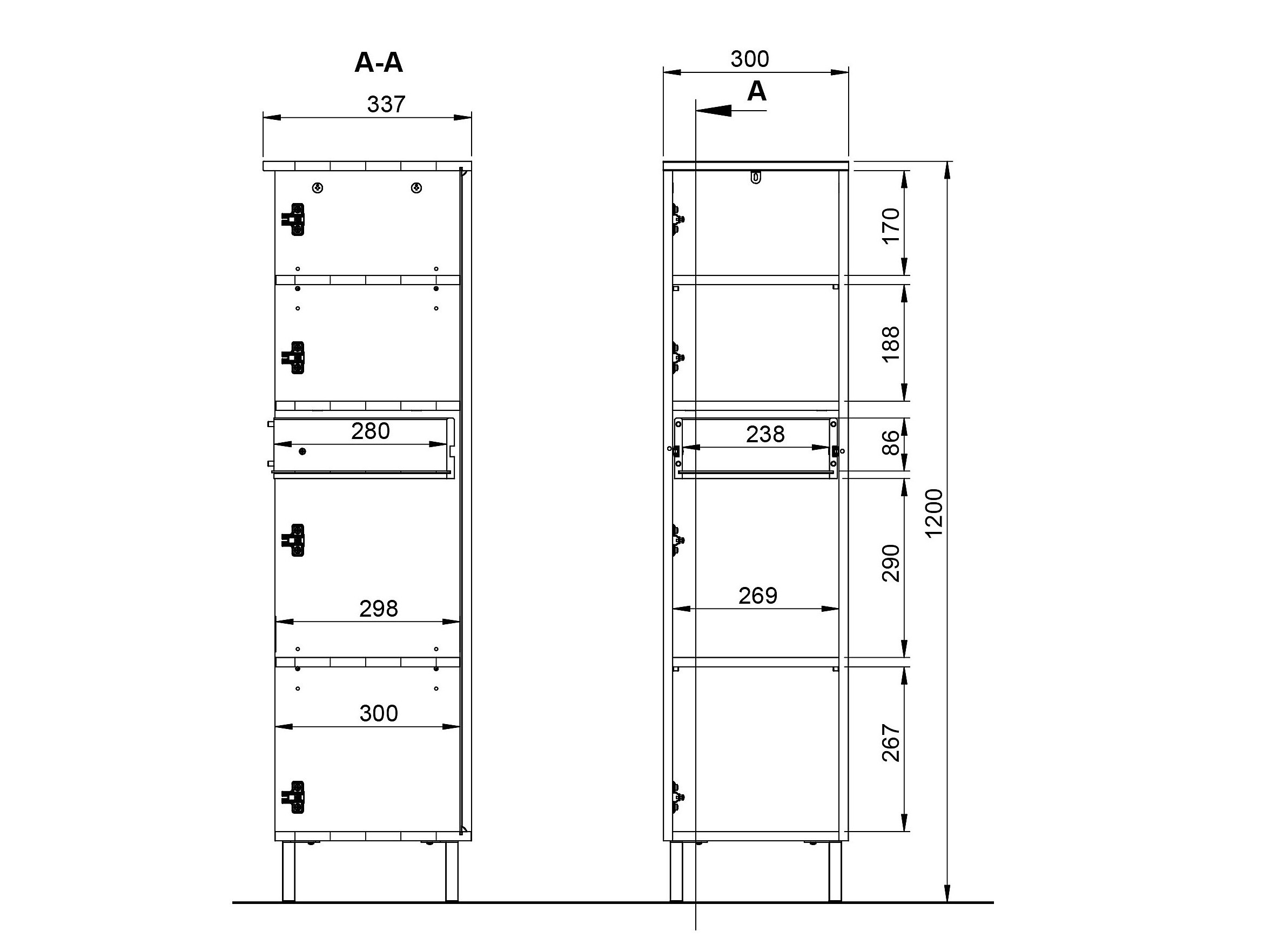 Samostojeći kupatilski ormarić Felfere 106 (Grafit)
