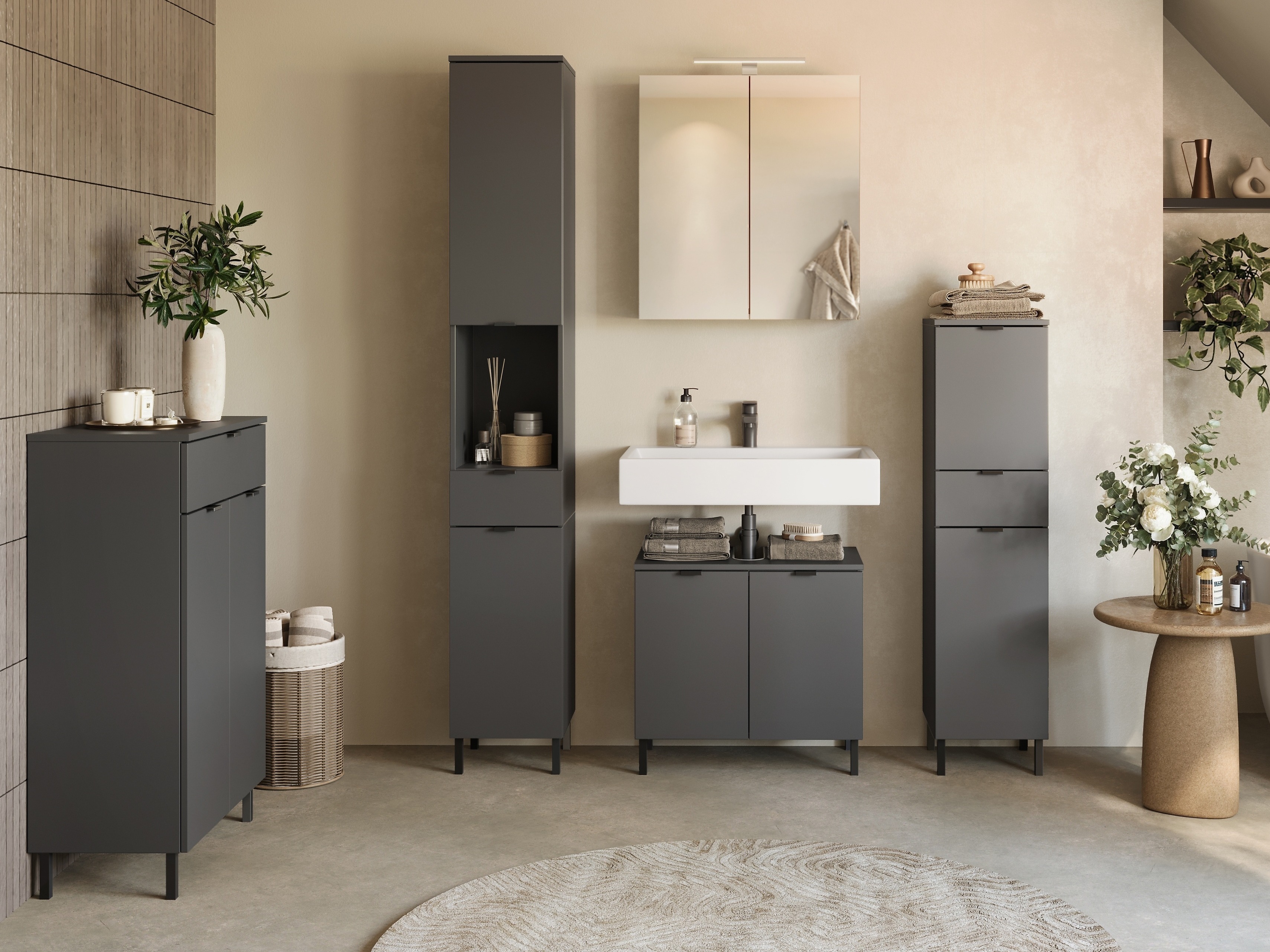Samostojeći kupatilski ormarić za umivaonik Felfere 100 (Antracit)