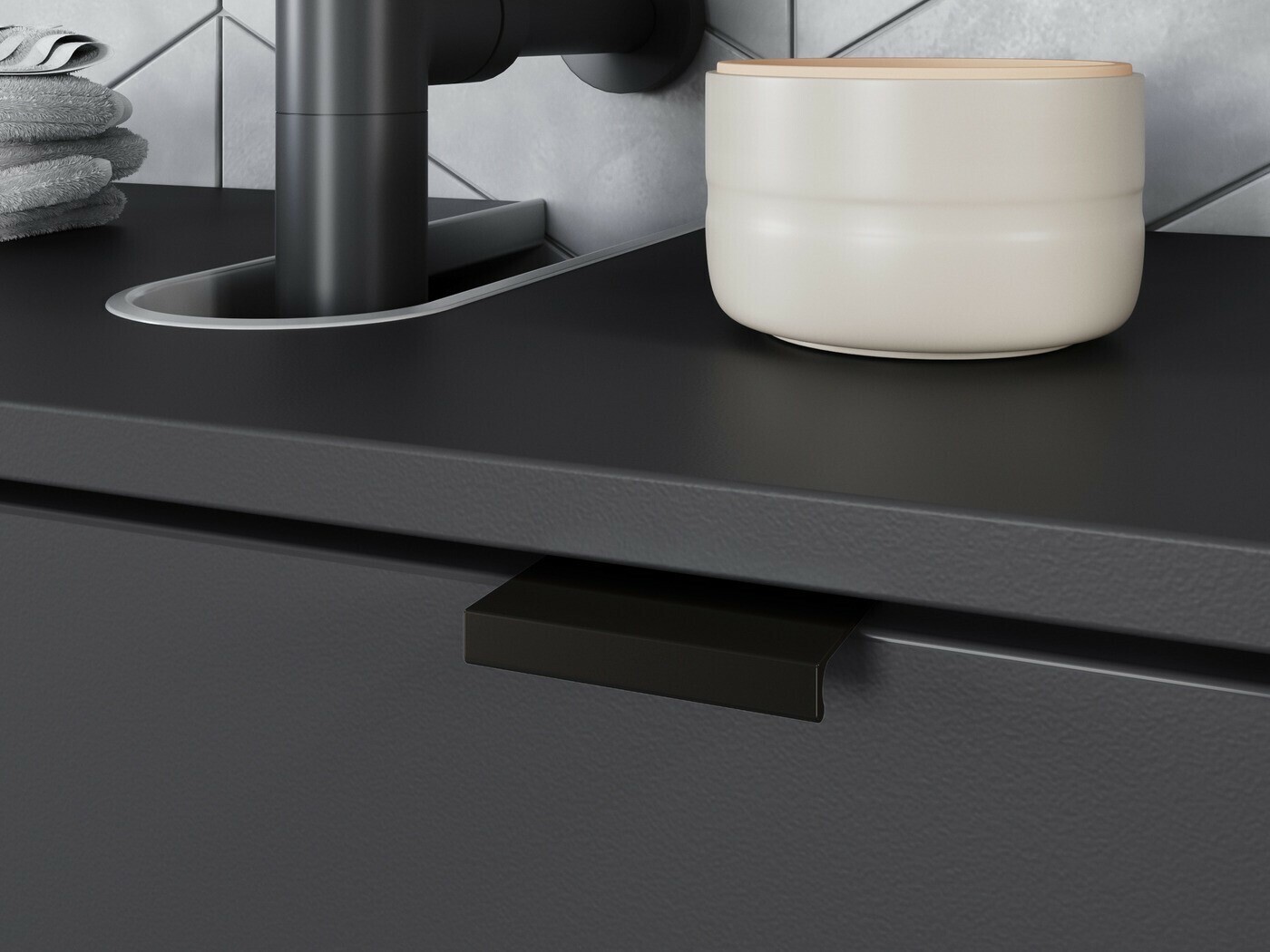 Samostojeći ormarić sa umivaonikom Felfere 100 (Antricit (ugalj))