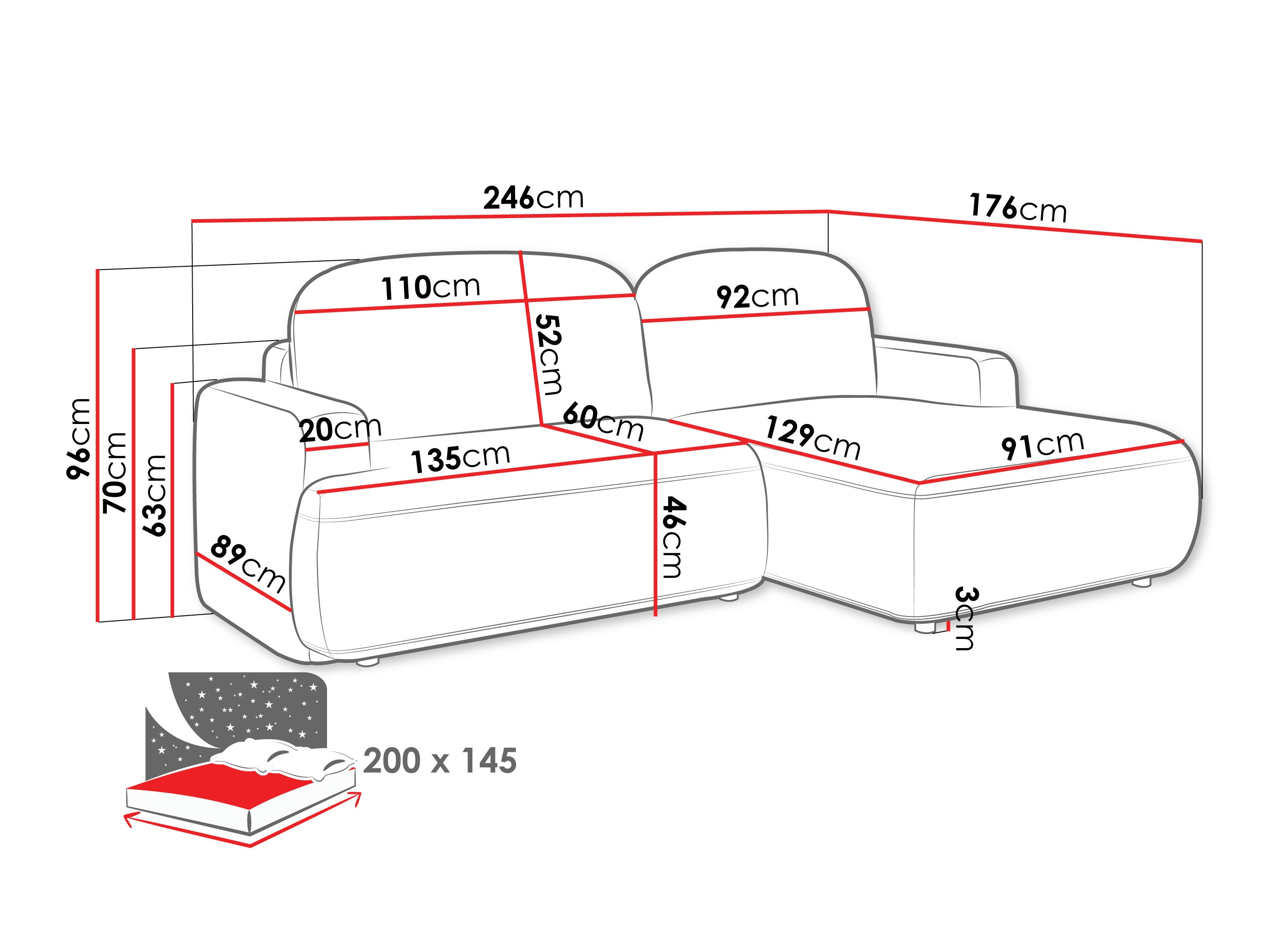 Ugaona sofa ComfiDream 201 (Perfect Harmony 02)