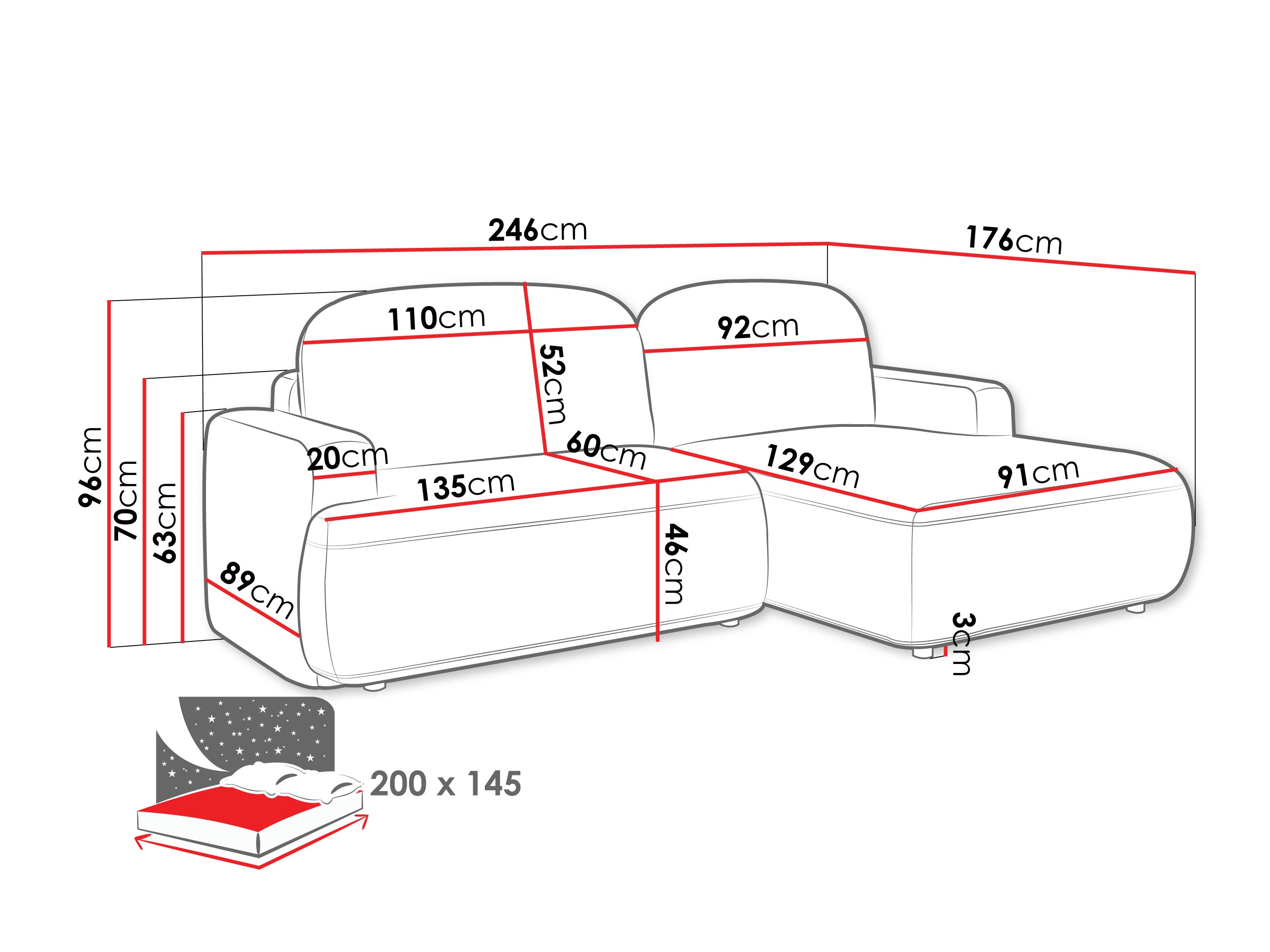 Ugaona sofa ComfiDream 201 (Perfect Harmony 39)