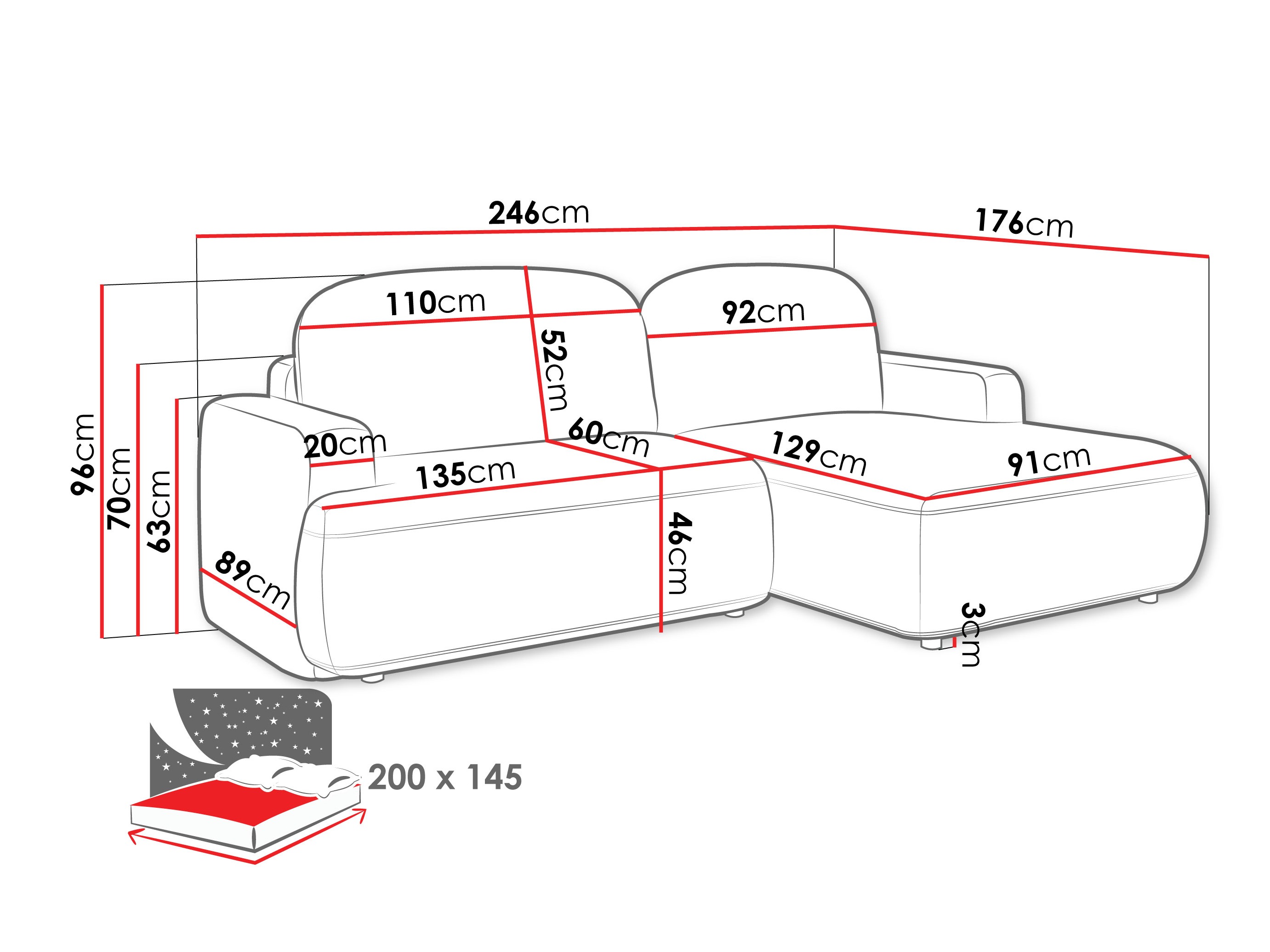 Ugaona sofa ComfiDream 201 (Perfect Harmony 39)