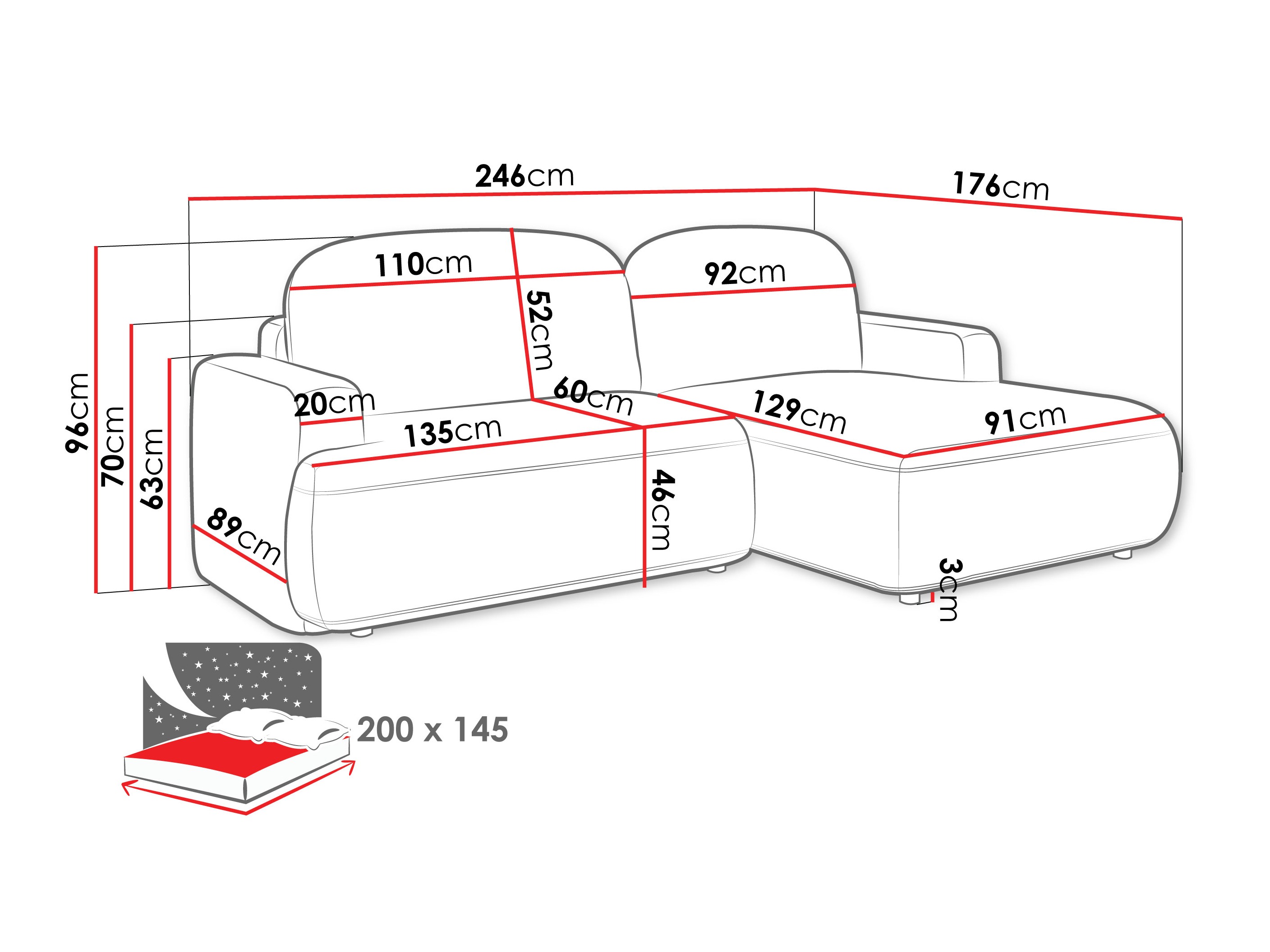 Ugaona sofa ComfiDream 201 (Perfect Harmony 63)