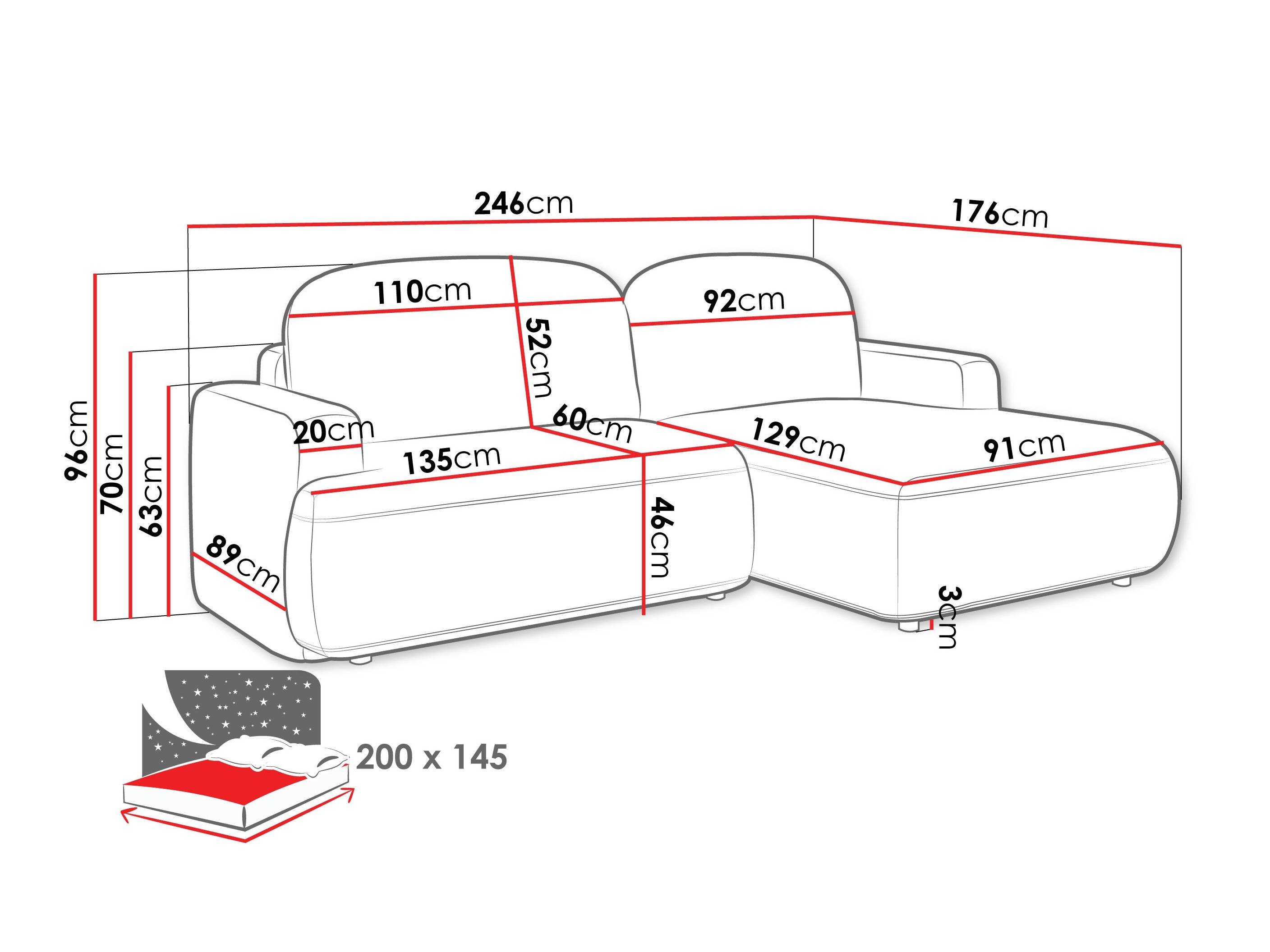 Ugaona sofa ComfiDream 201 (Perfect Harmony 77)