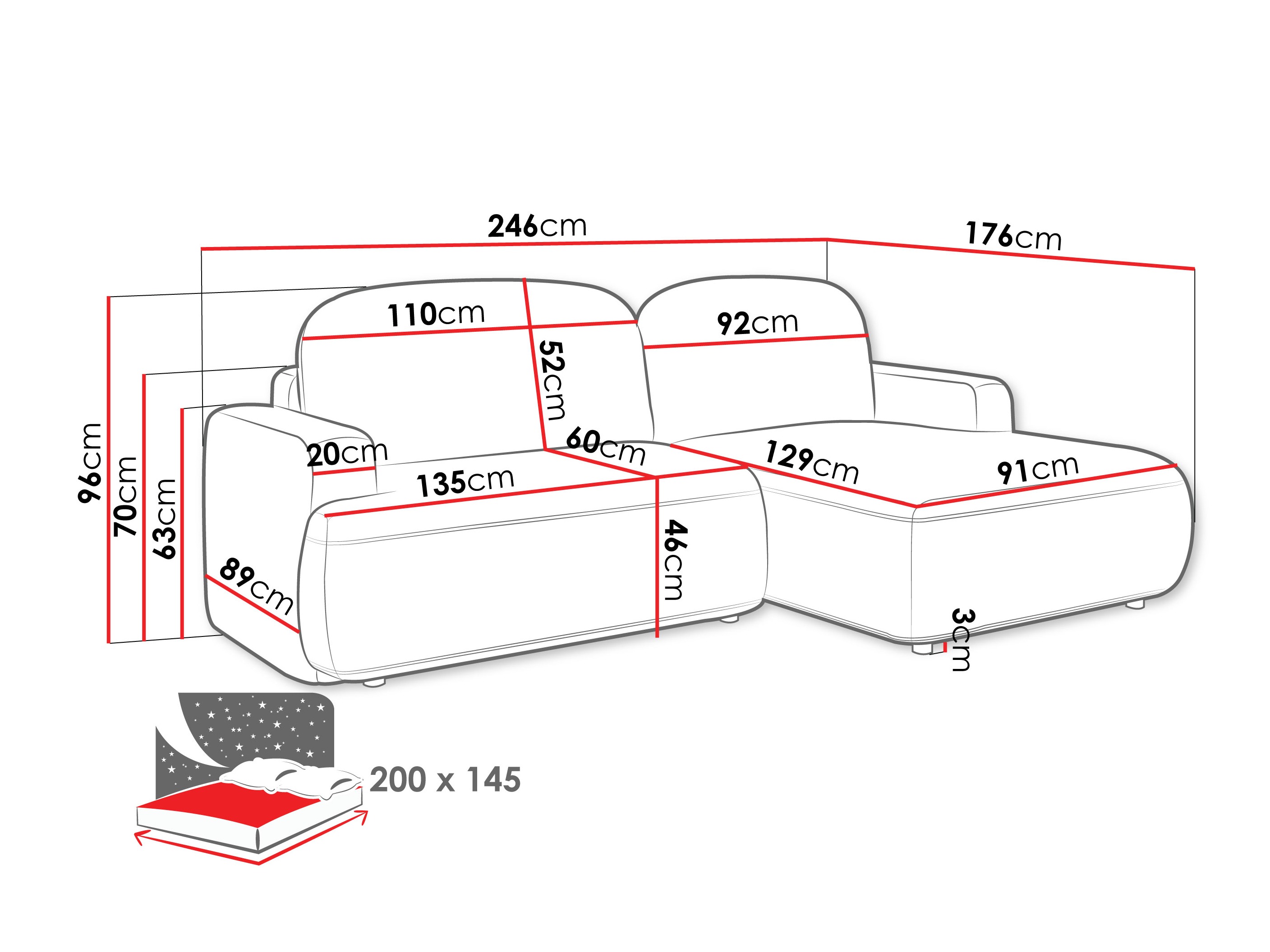 Ugaona sofa ComfiDream 201 (Perfect Harmony 77)