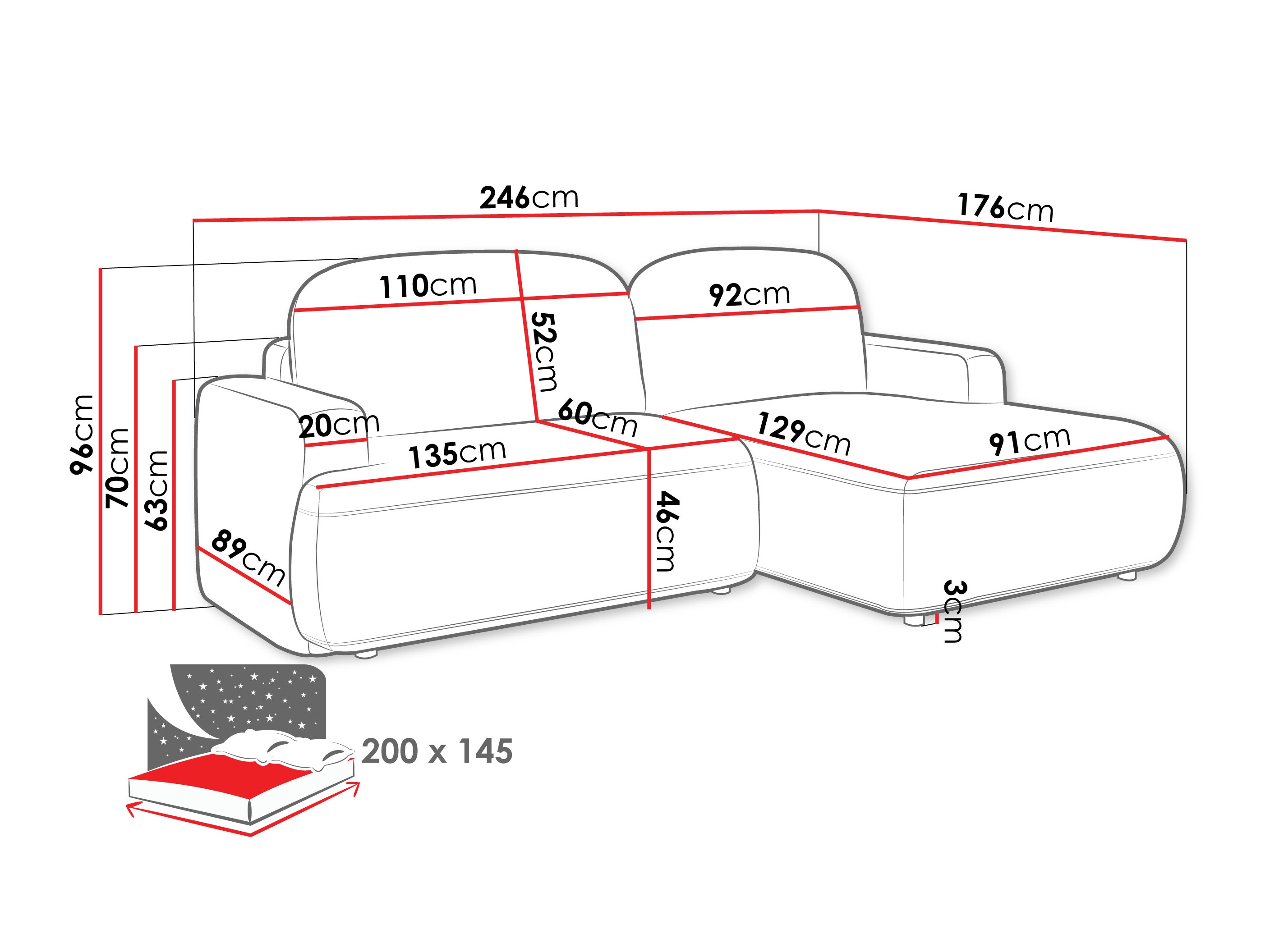 Ugaona sofa ComfiDream 201 (Perfect Harmony 82)