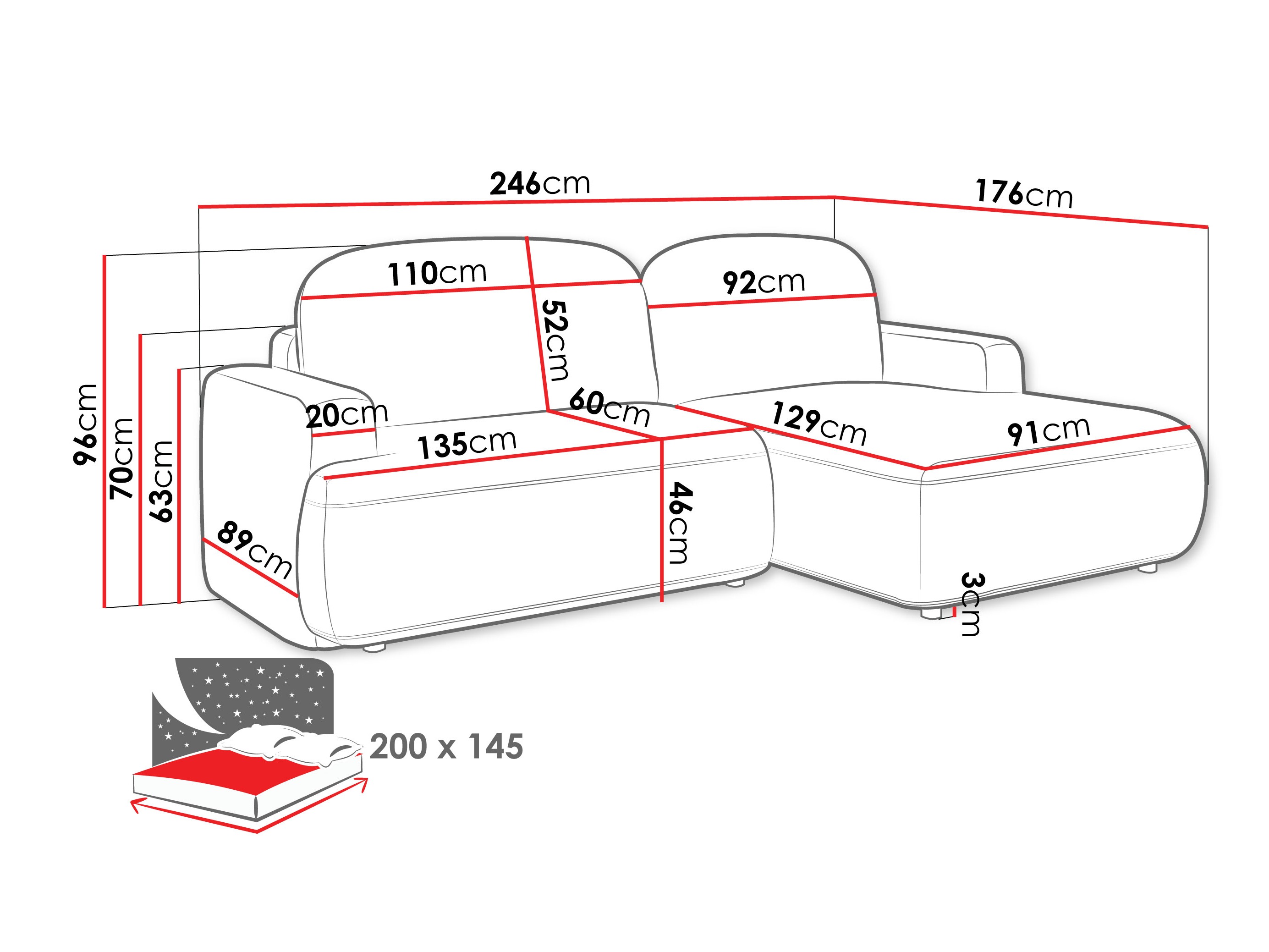 Ugaona sofa ComfiDream 201 (Perfect Harmony 82)
