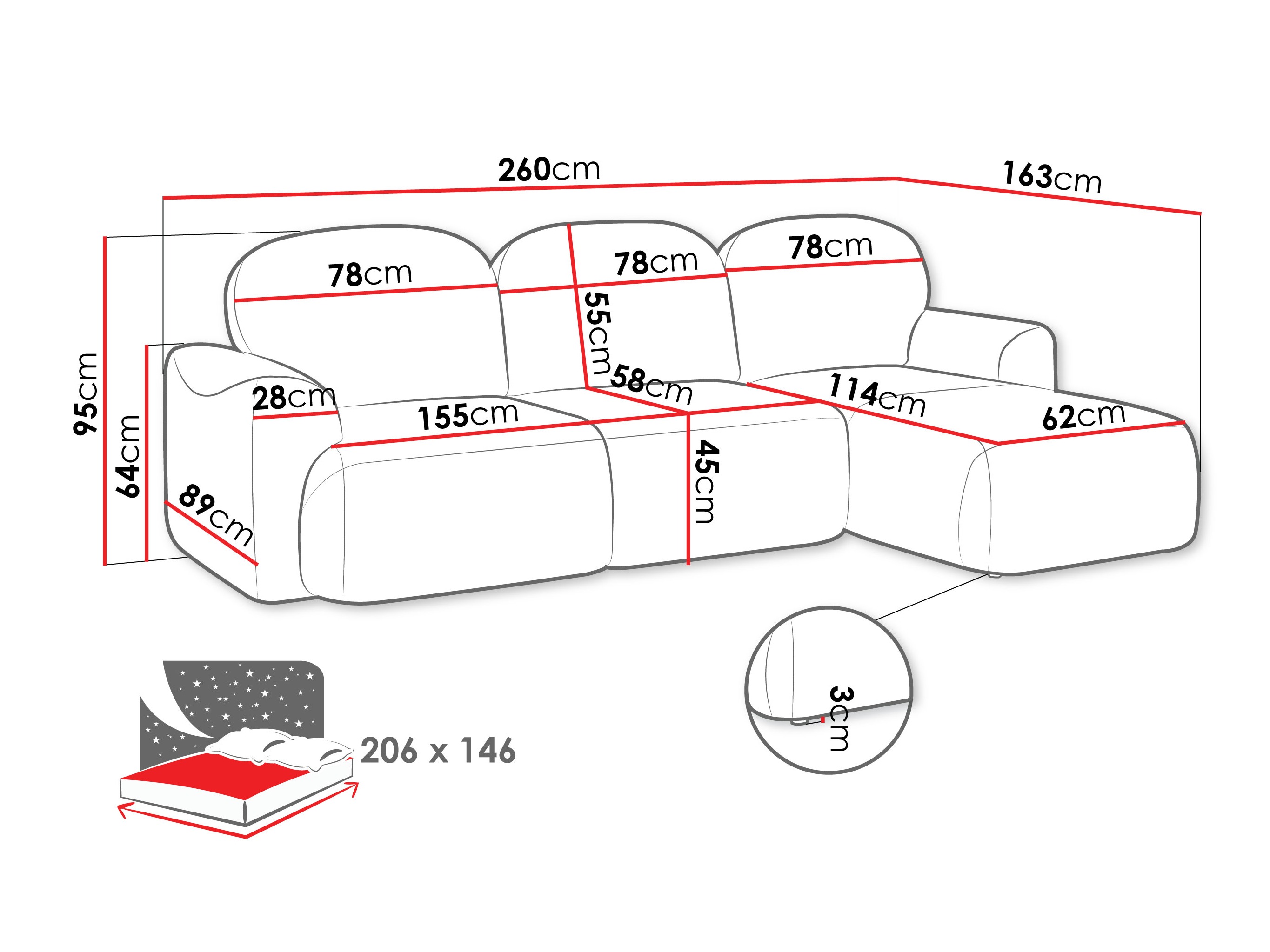 Ugaona sofa ComfiDream 202 (Cremona 02)