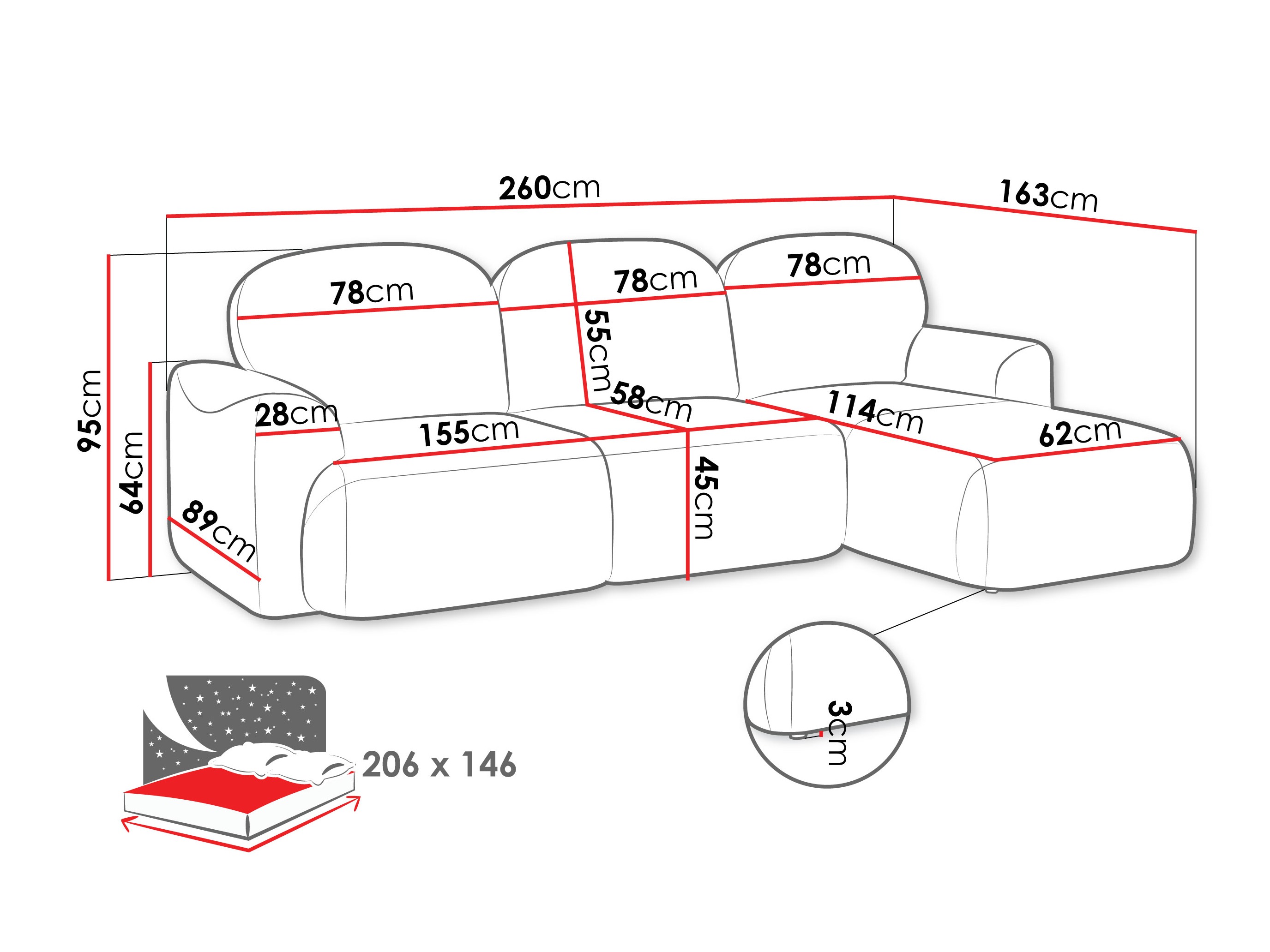 Ugaona sofa ComfiDream 202 (Cremona 79)