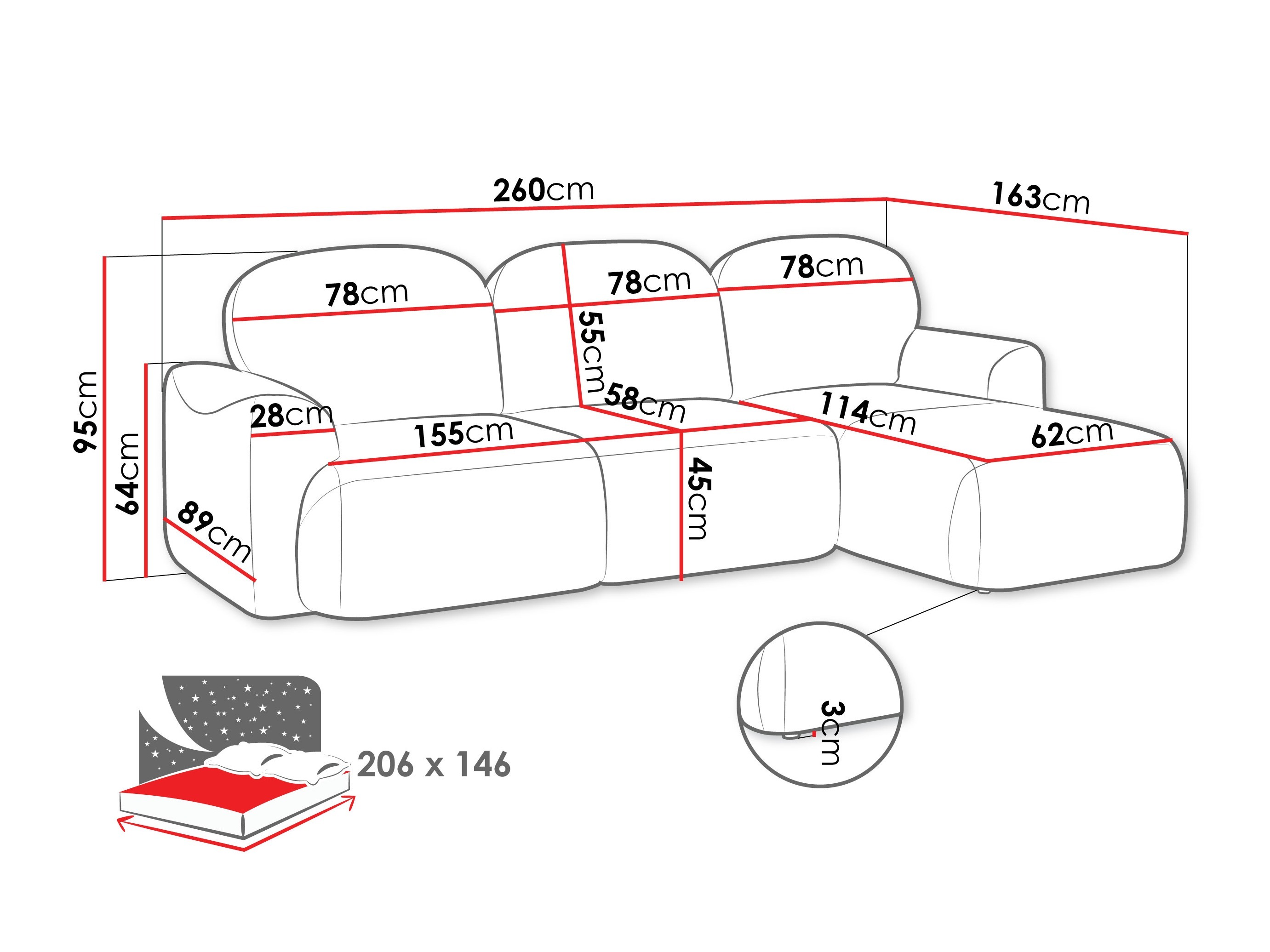 Ugaona sofa ComfiDream 202 (Cremona 96)