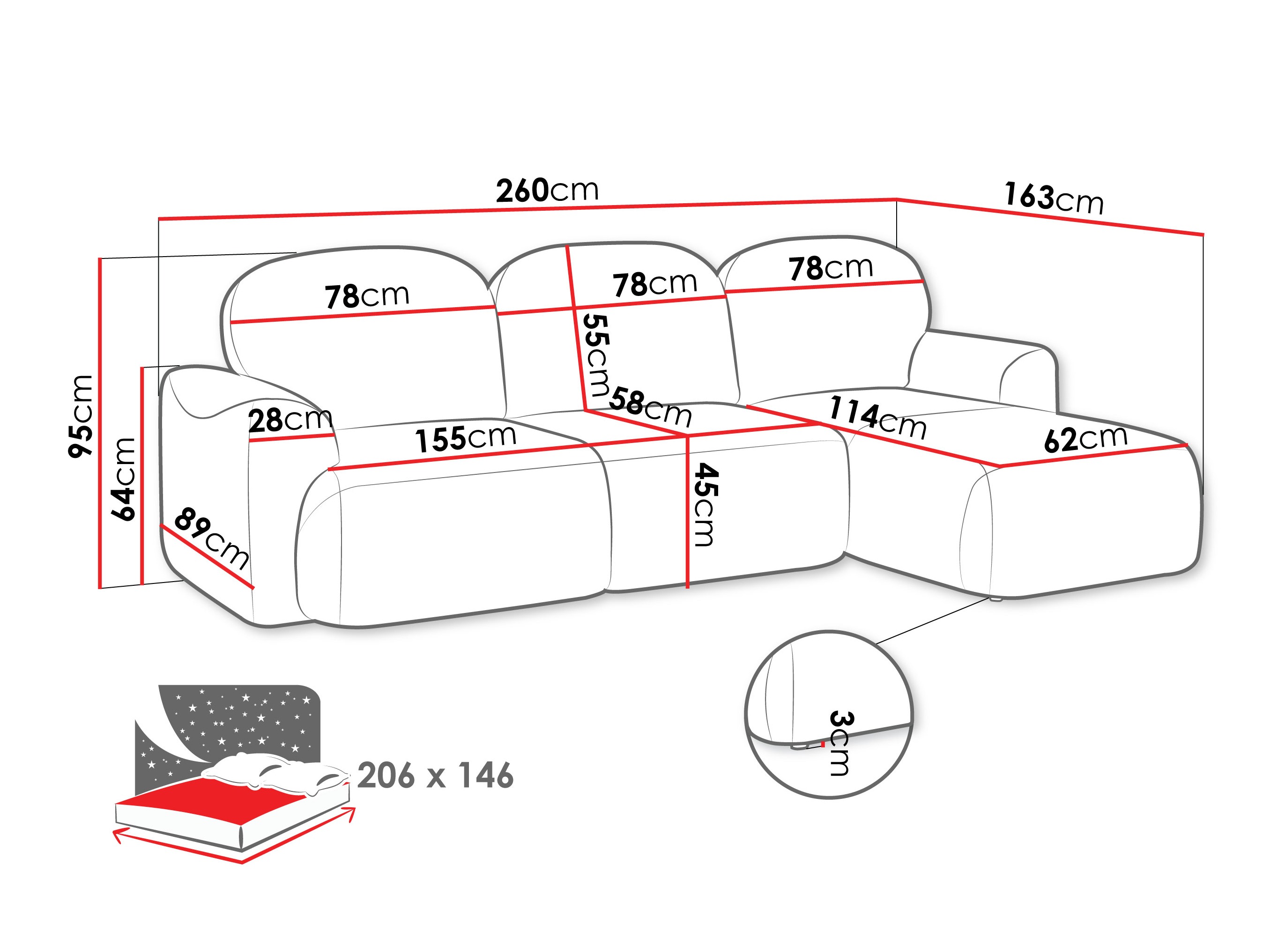 Ugaona sofa ComfiDream 202 (Cremona 96)
