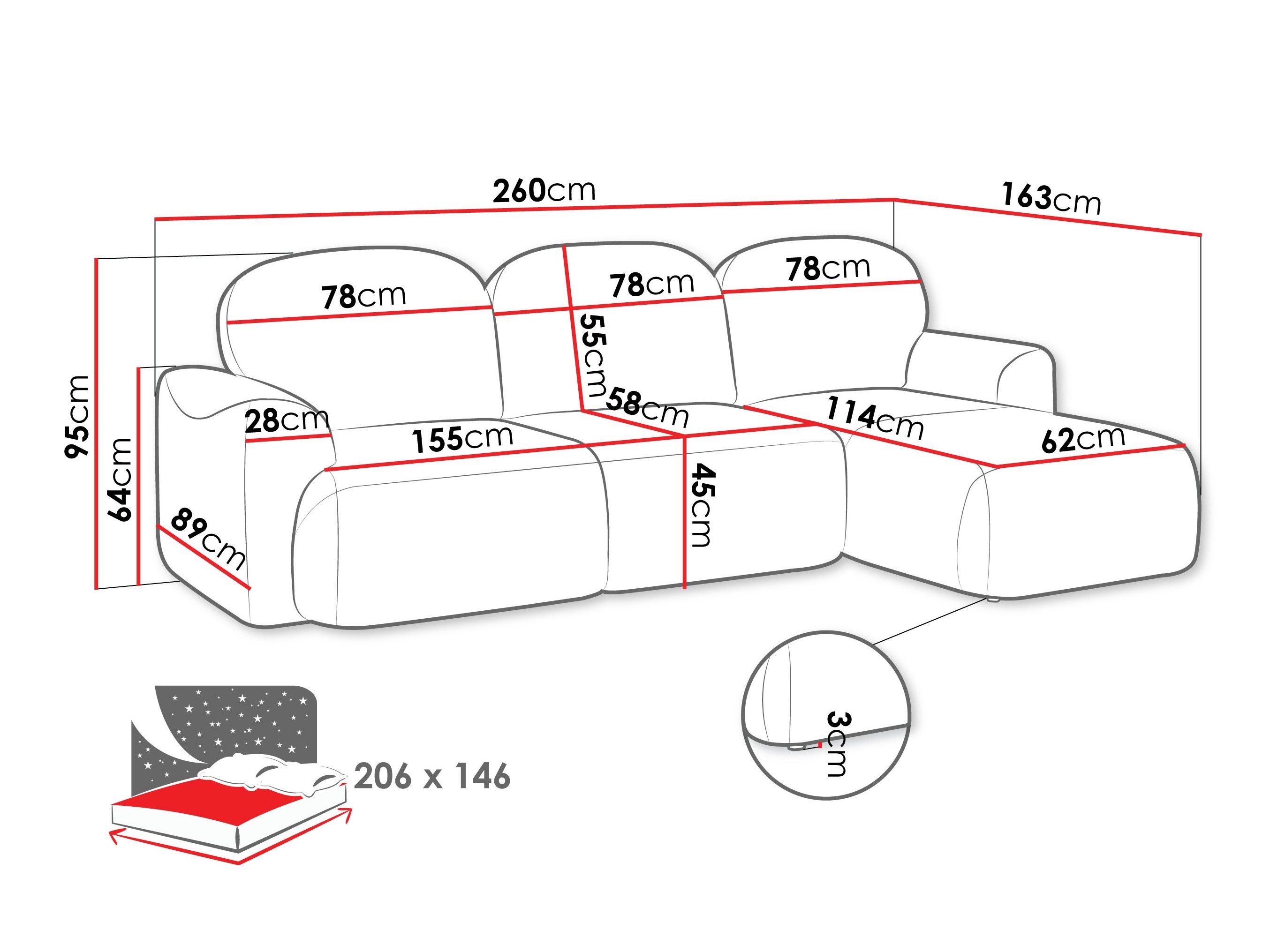 Ugaona sofa ComfiDream 202 (Cremona 97)