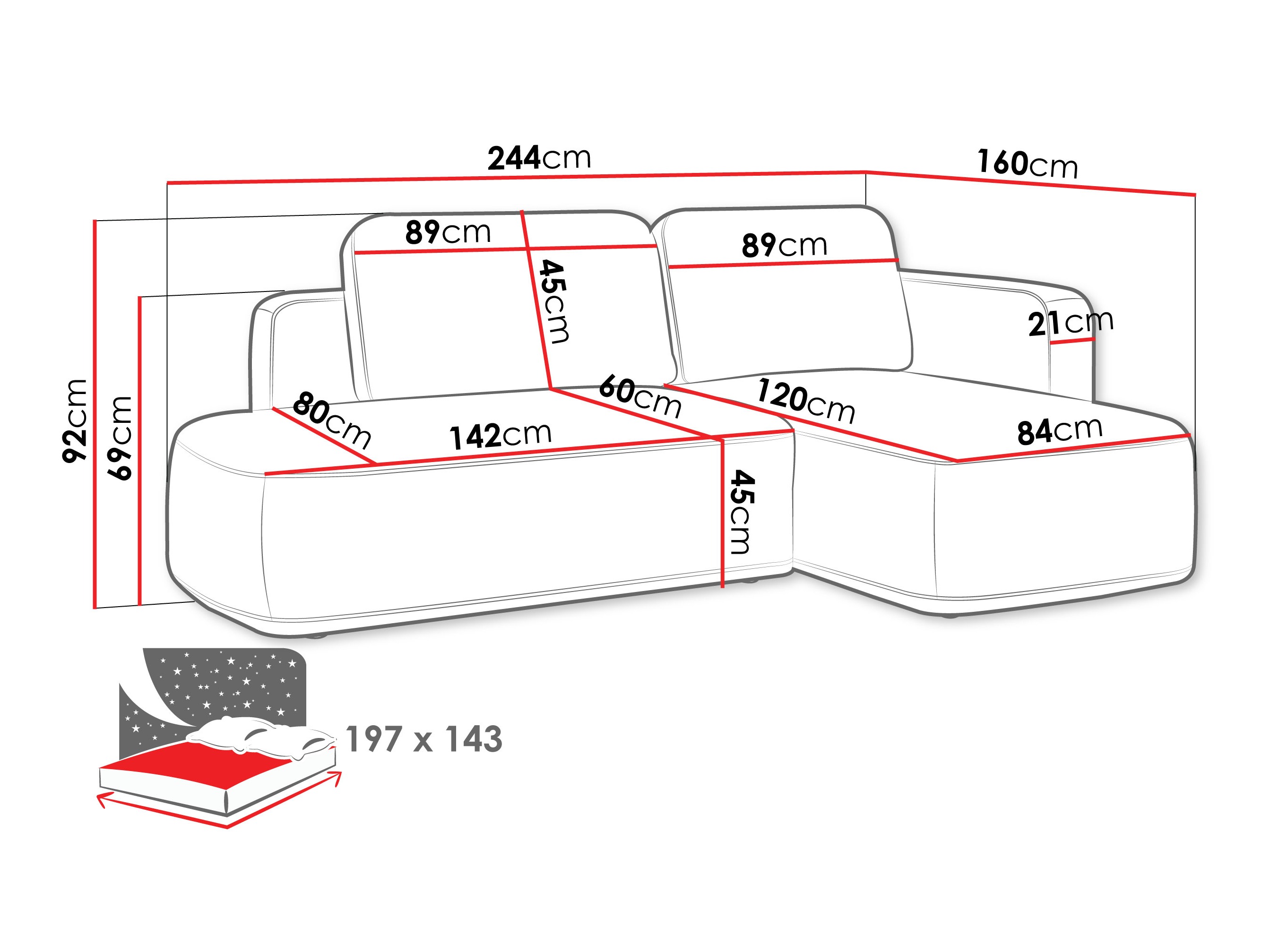 Ugaona sofa ComfiDream 203 (Perfect Harmony 02)