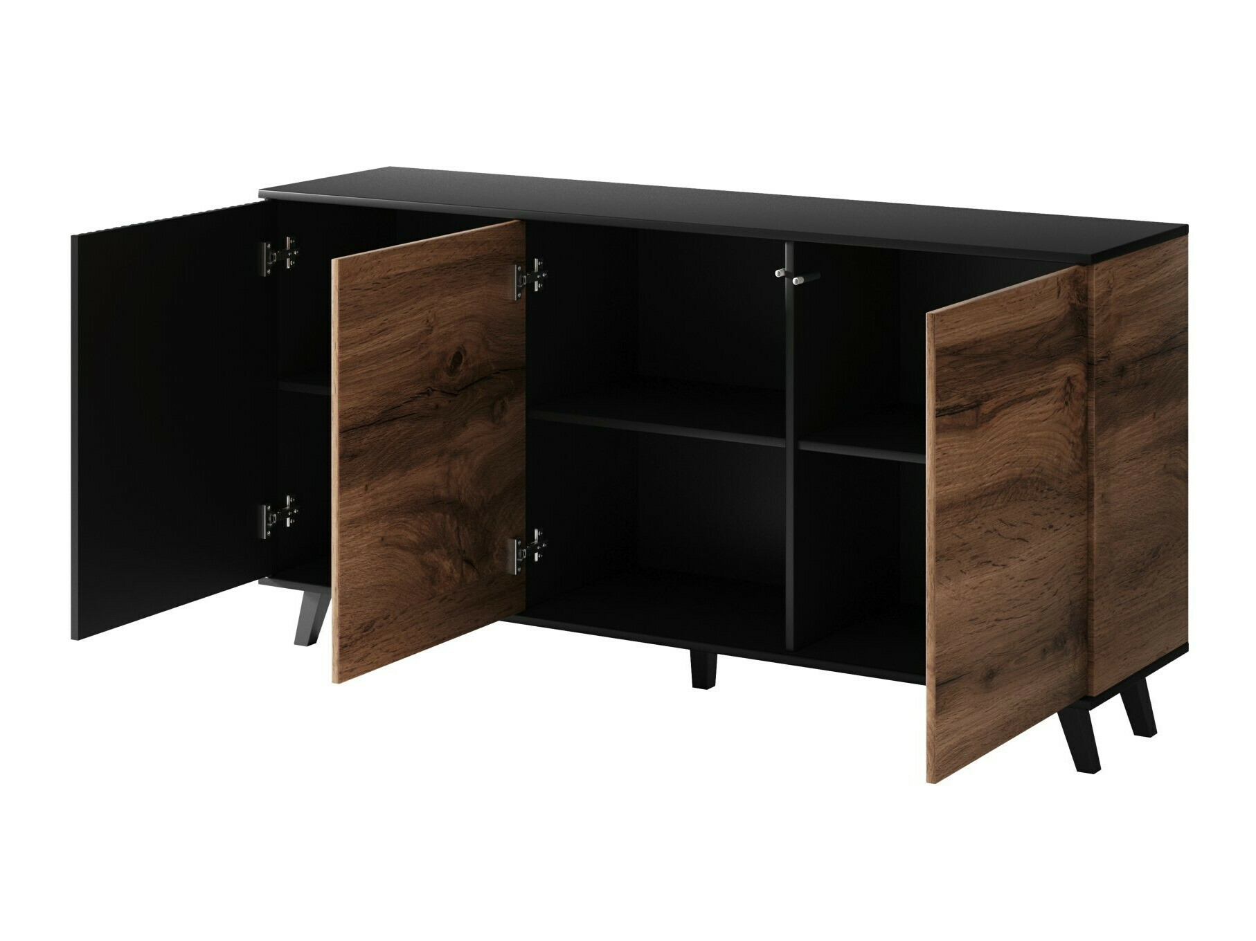 Set za dnevnu sobu Luelia 107 (Crno + Hrast Votan)