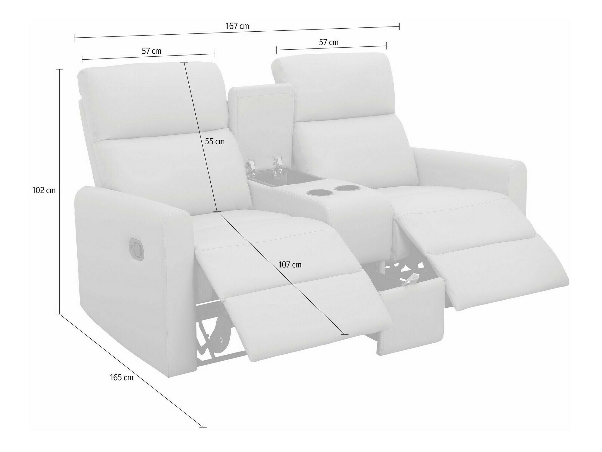 Relaks sofa Denton 1397 (Sivo)