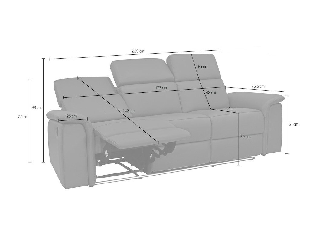 Relaks sofa Beldalo 102 (Crno)