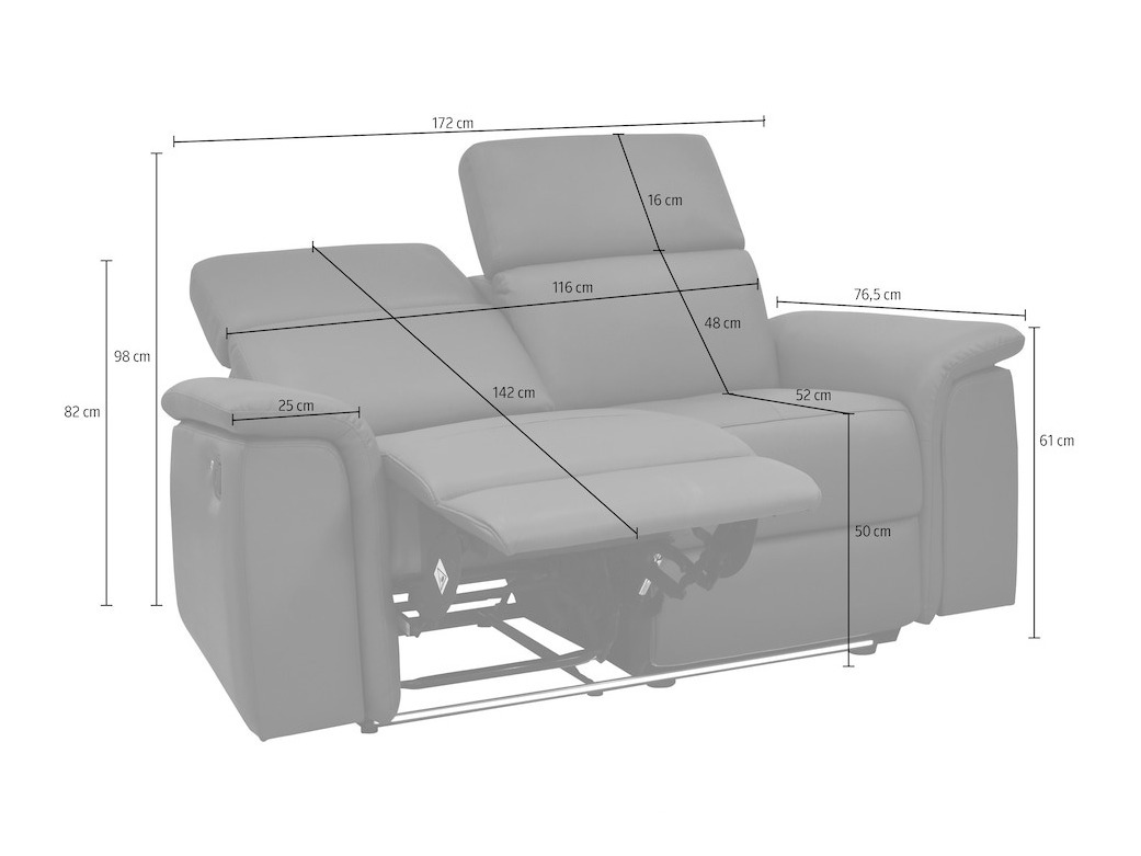Relaks sofa Denton 1485 (Svetloosiva)