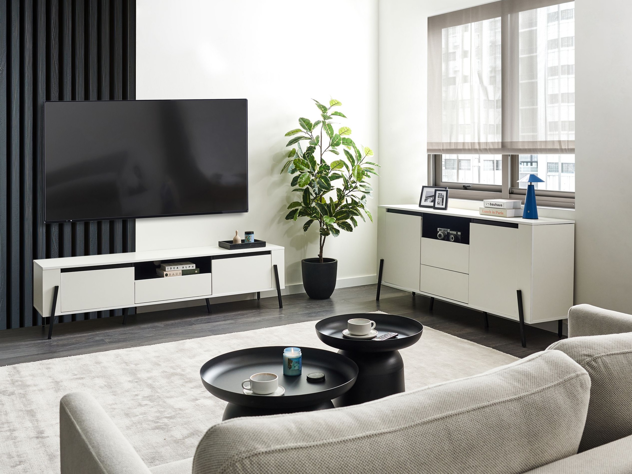 TV komoda Berwyn 544 (Belo + Crno)