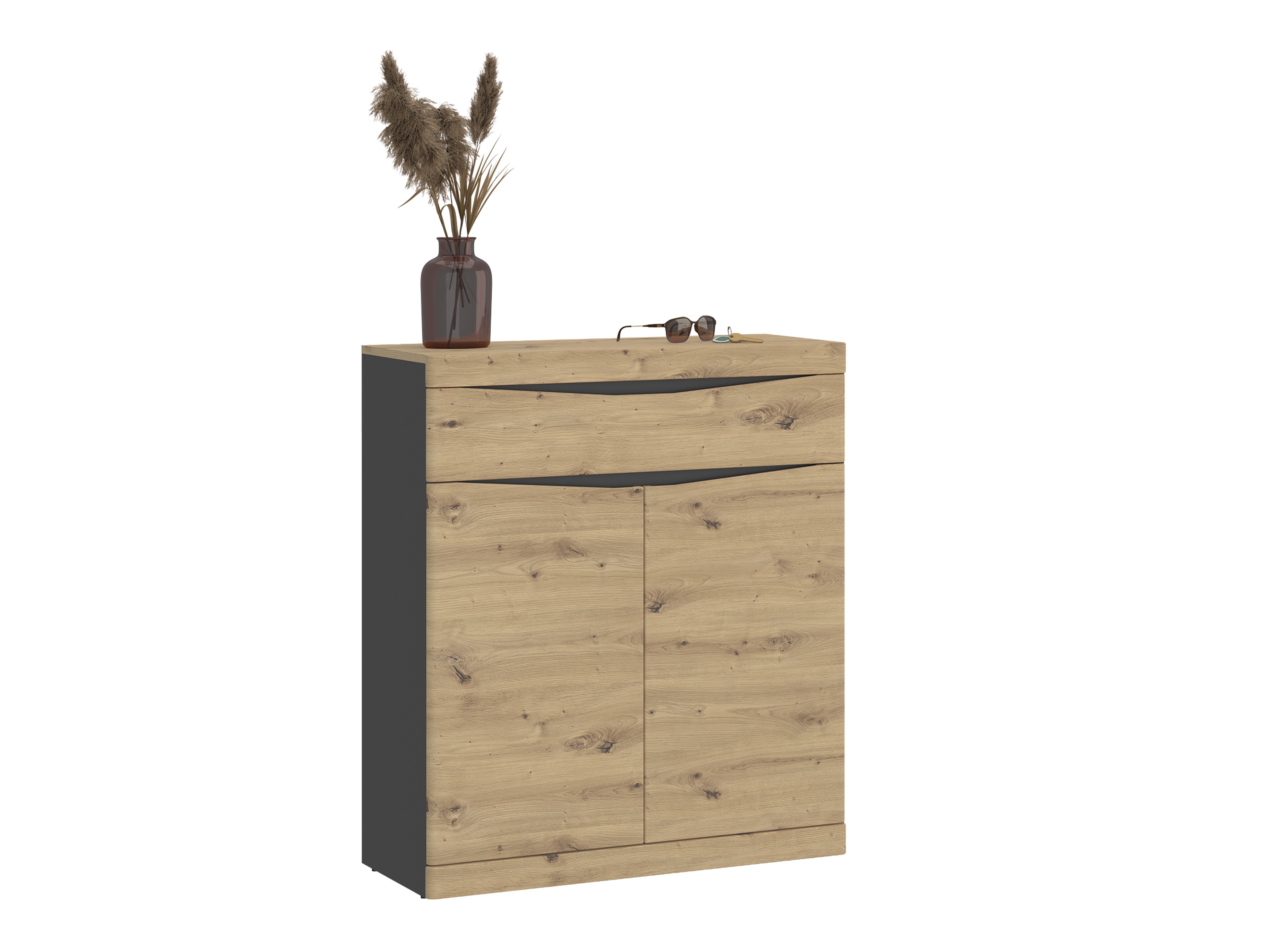 Komoda Venlori 115 (Zanatski hrast + Antricit (ugalj))