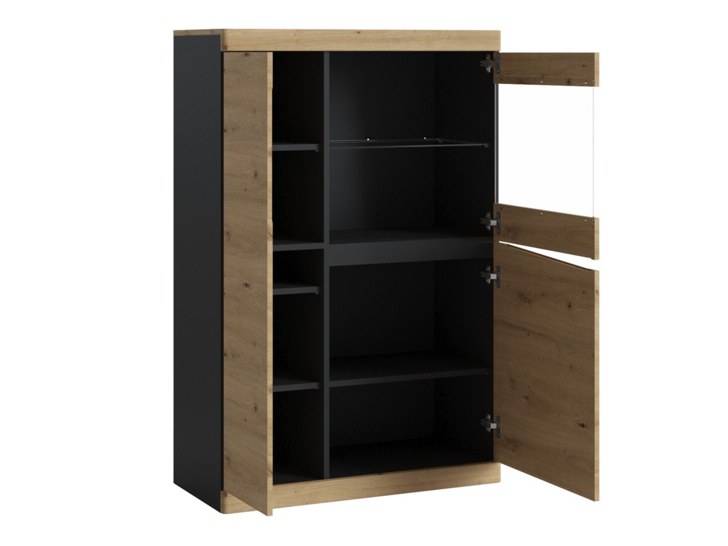 Polica Venlori 129 (Antricit (ugalj) + Zanatski hrast)