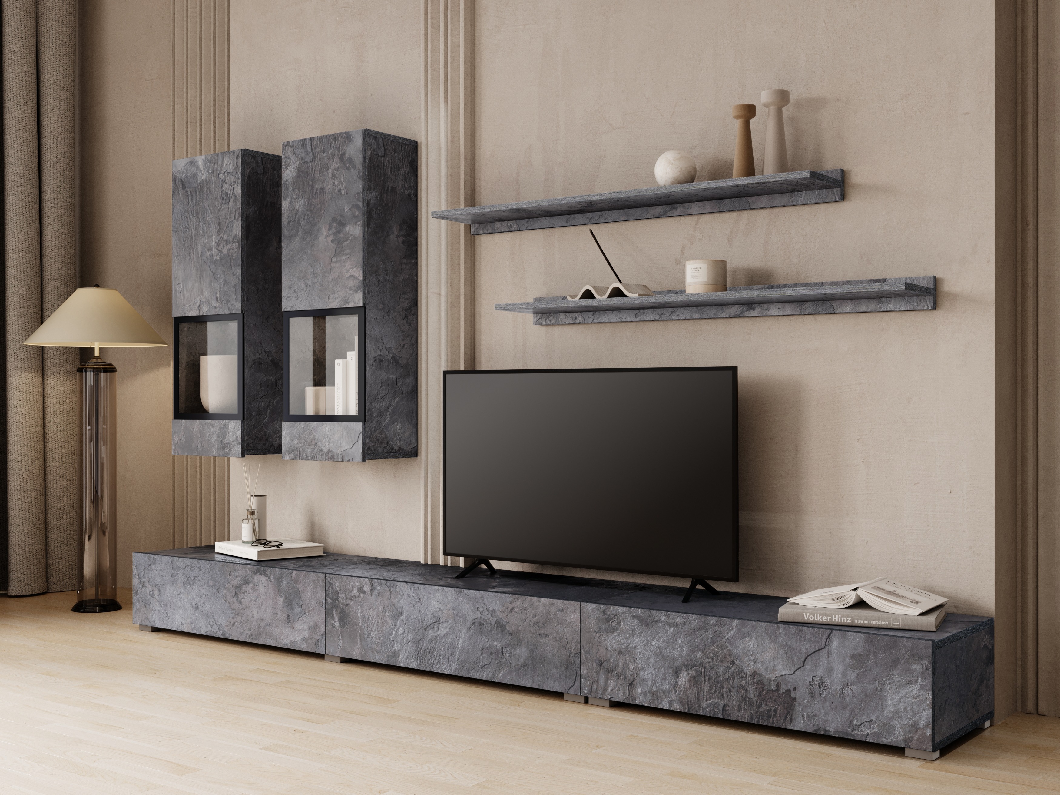 Set za dnevnu sobu Serodeu 100 (Tamni beton)