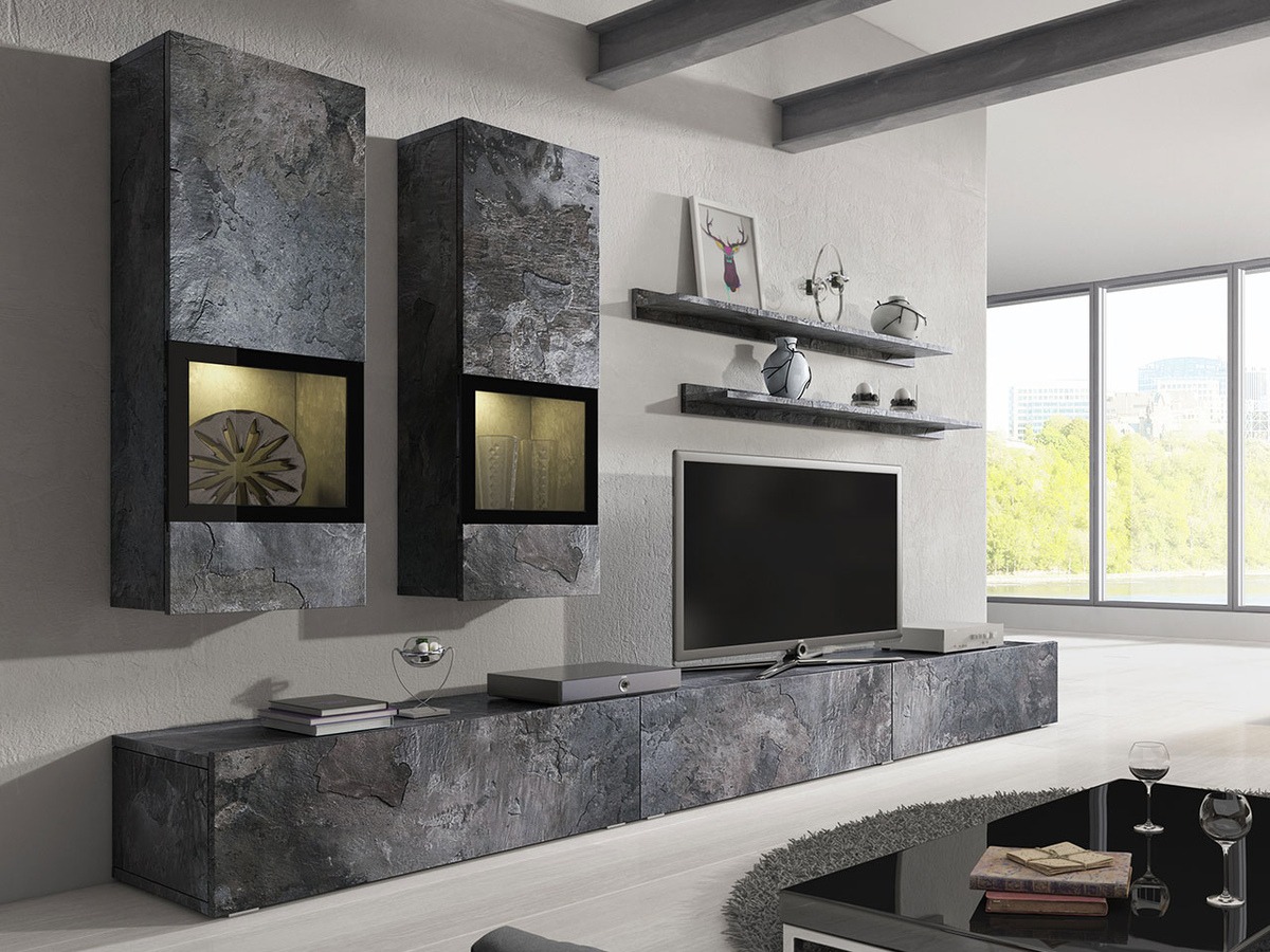 Set za dnevnu sobu Serodeu 100 (Tamni beton)