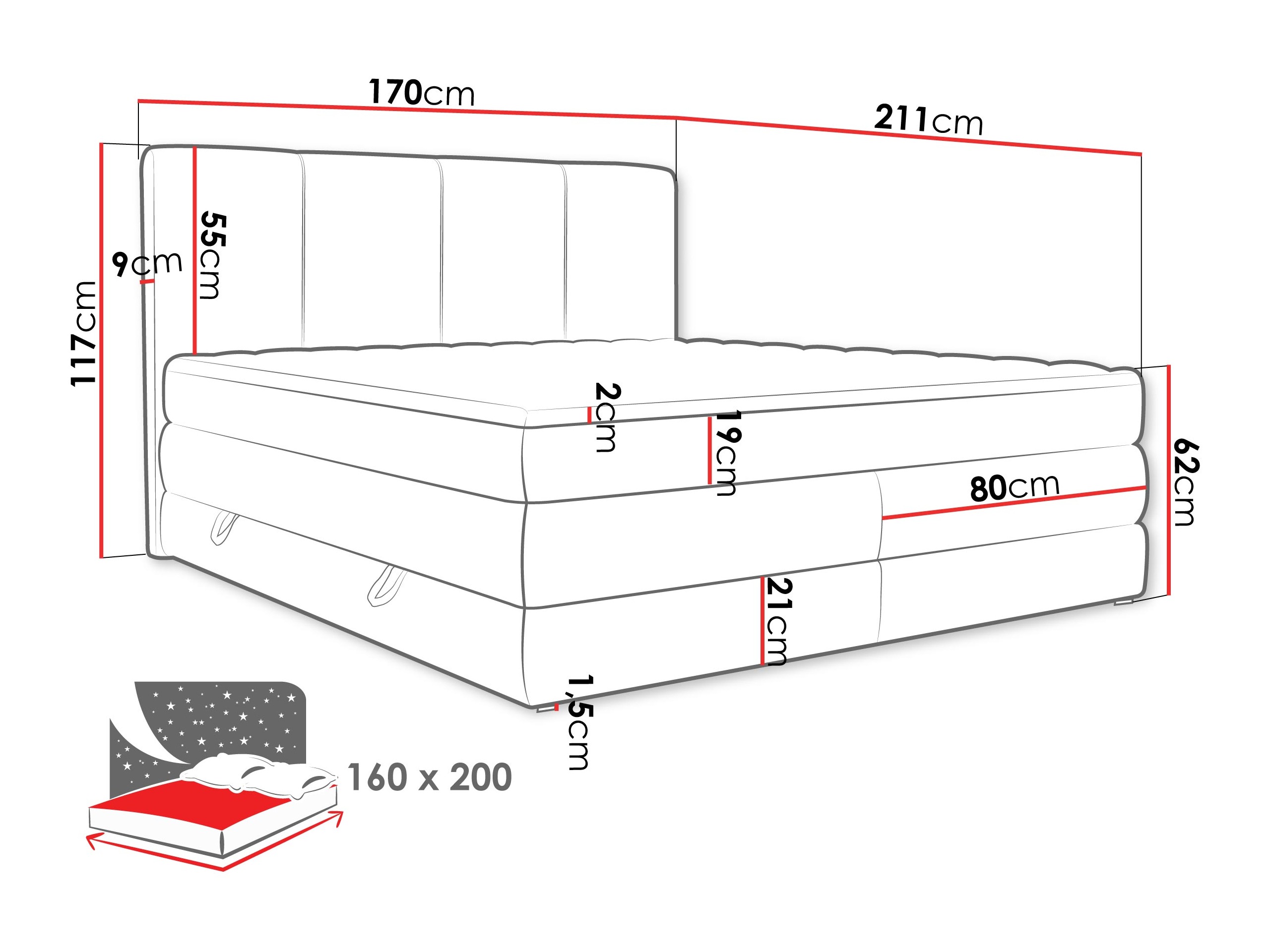 Boxspring krevet ComfiDream 205 (Onega 11)