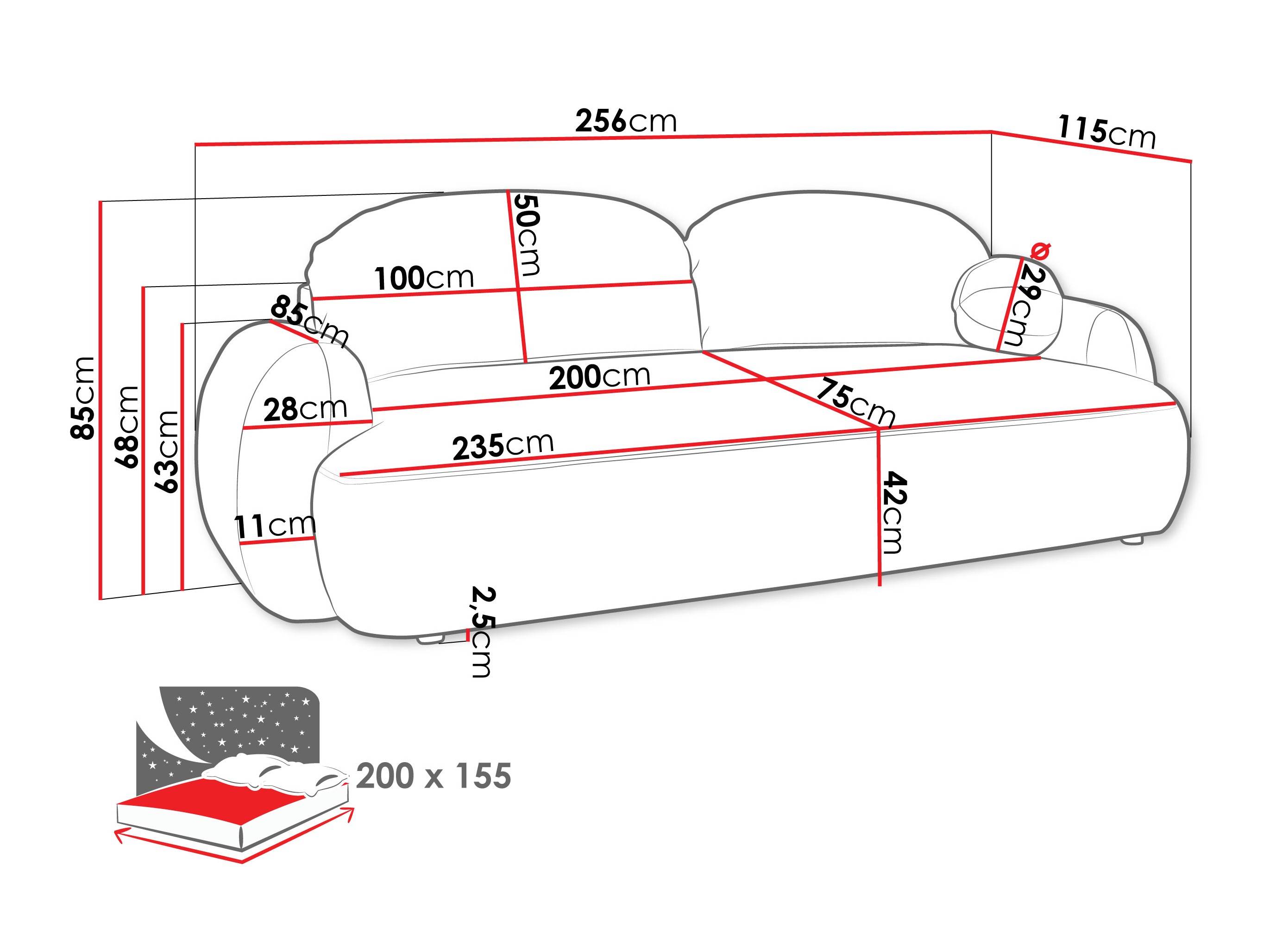 Sofa na razvlačenje TrendyNest 114 (Now Or Never 18)