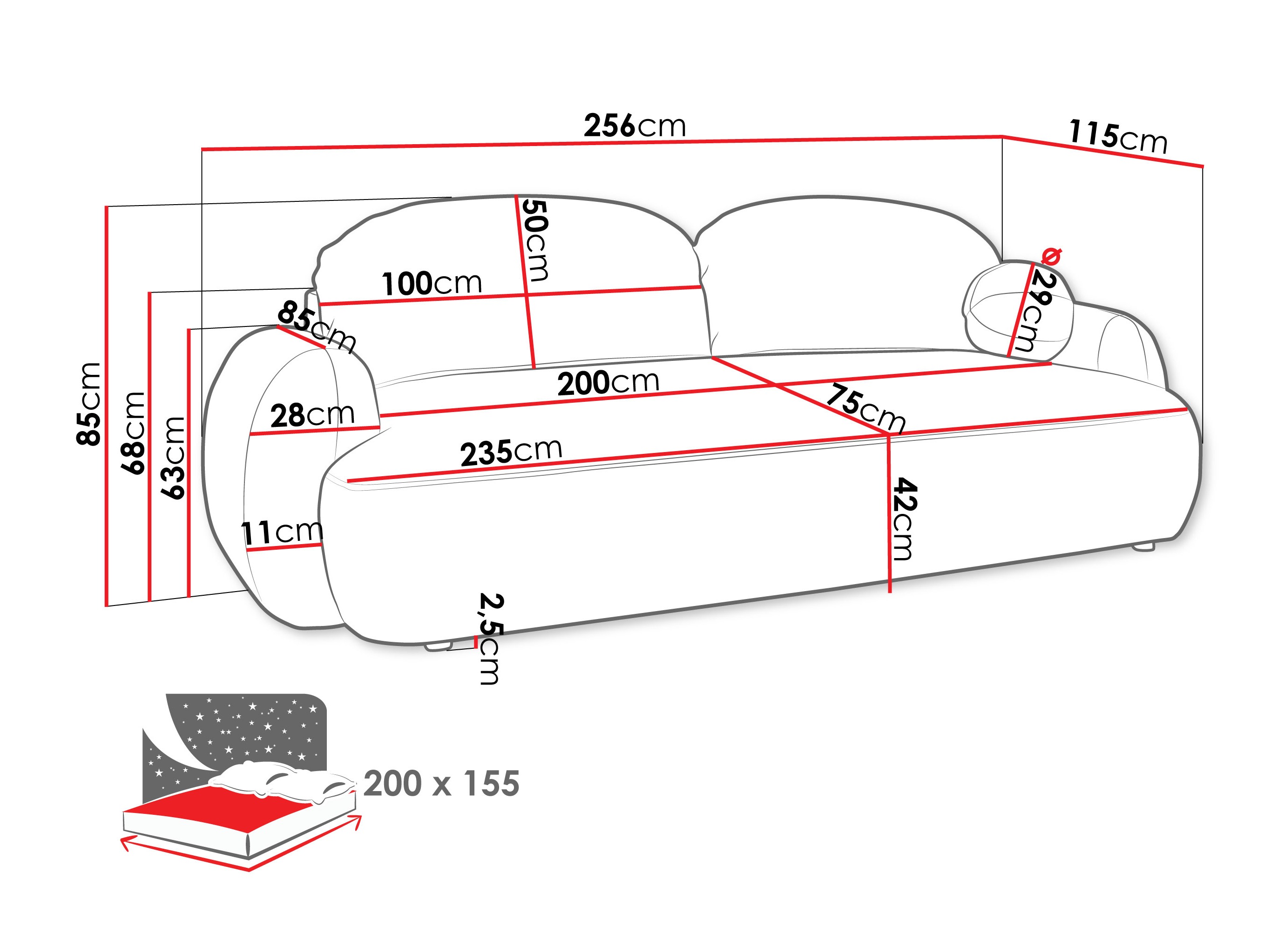 Sofa na razvlačenje TrendyNest 114 (Now Or Never 83)
