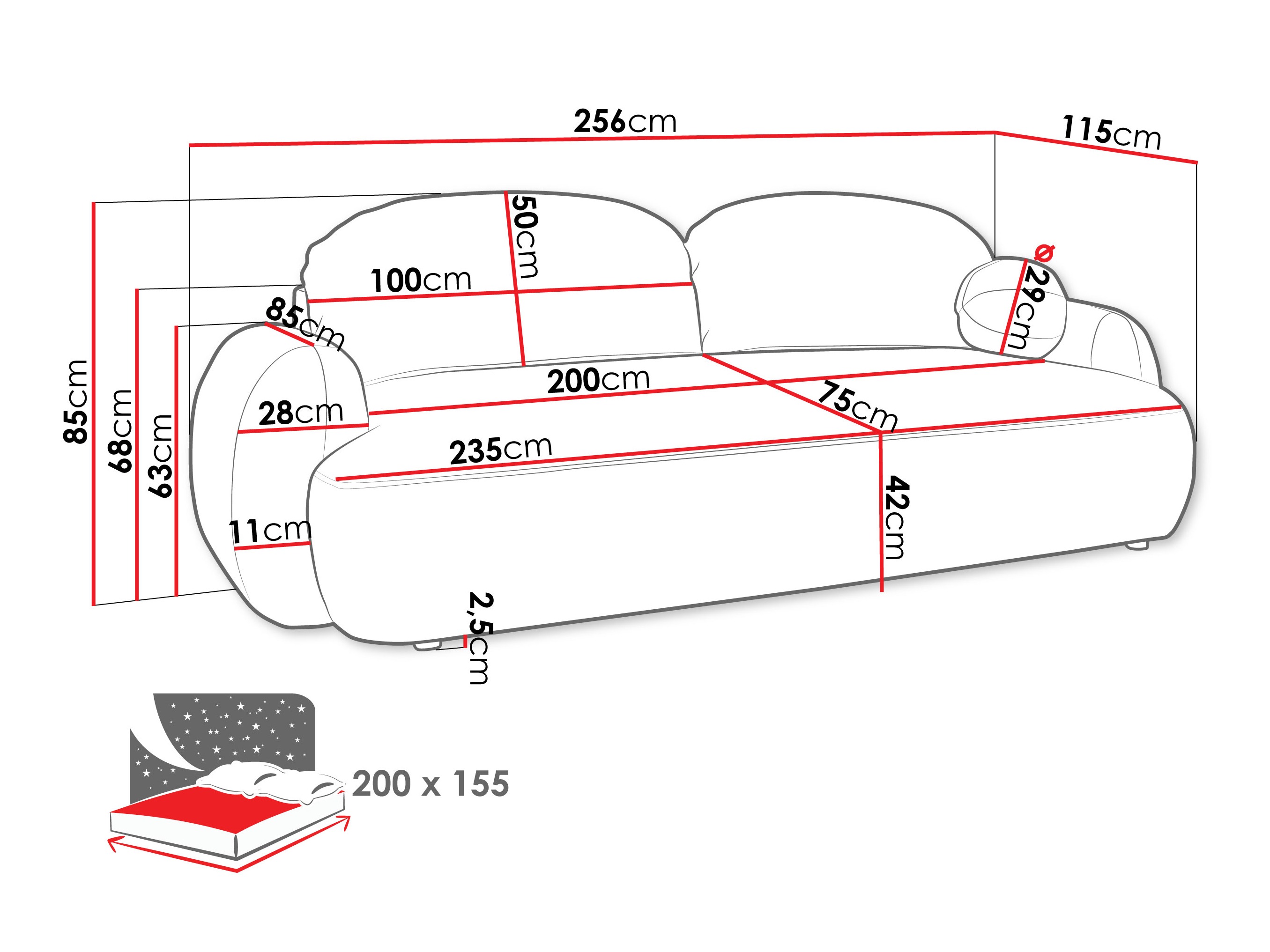 Sofa na razvlačenje TrendyNest 114 (Now Or Never 92)