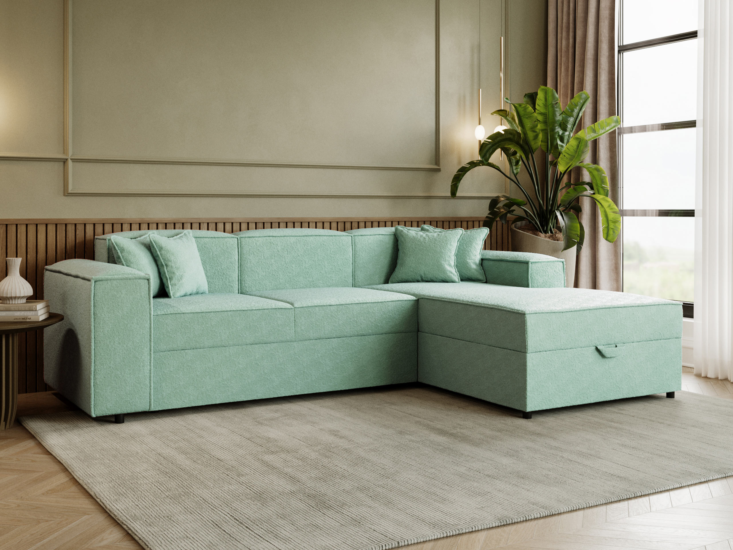 Ugaona sofa Clovis 116 (Coral 55)