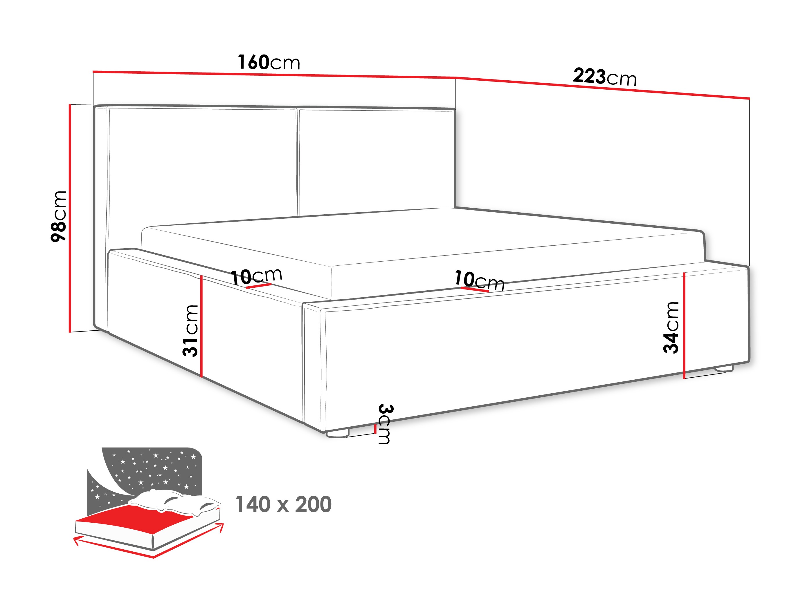 Krevet TrendyNest 117 (Coral 50)