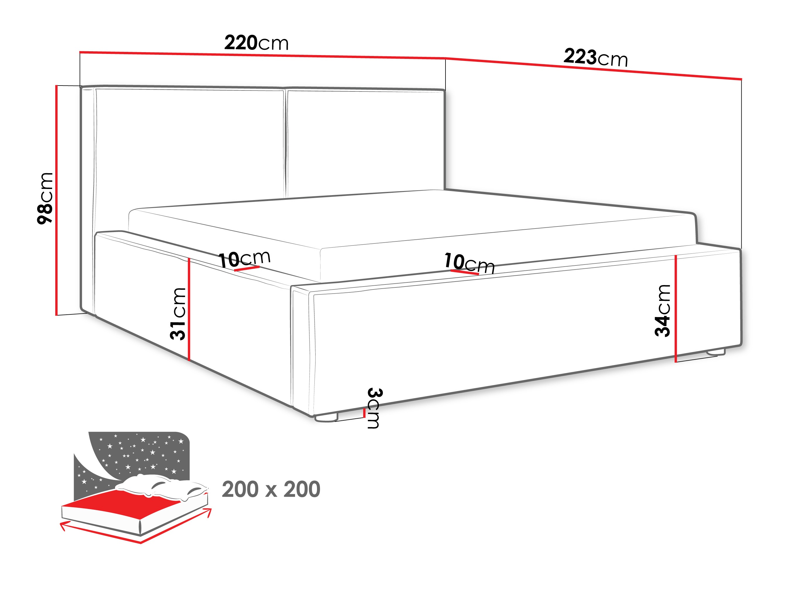 Krevet TrendyNest 117 (Coral 75)