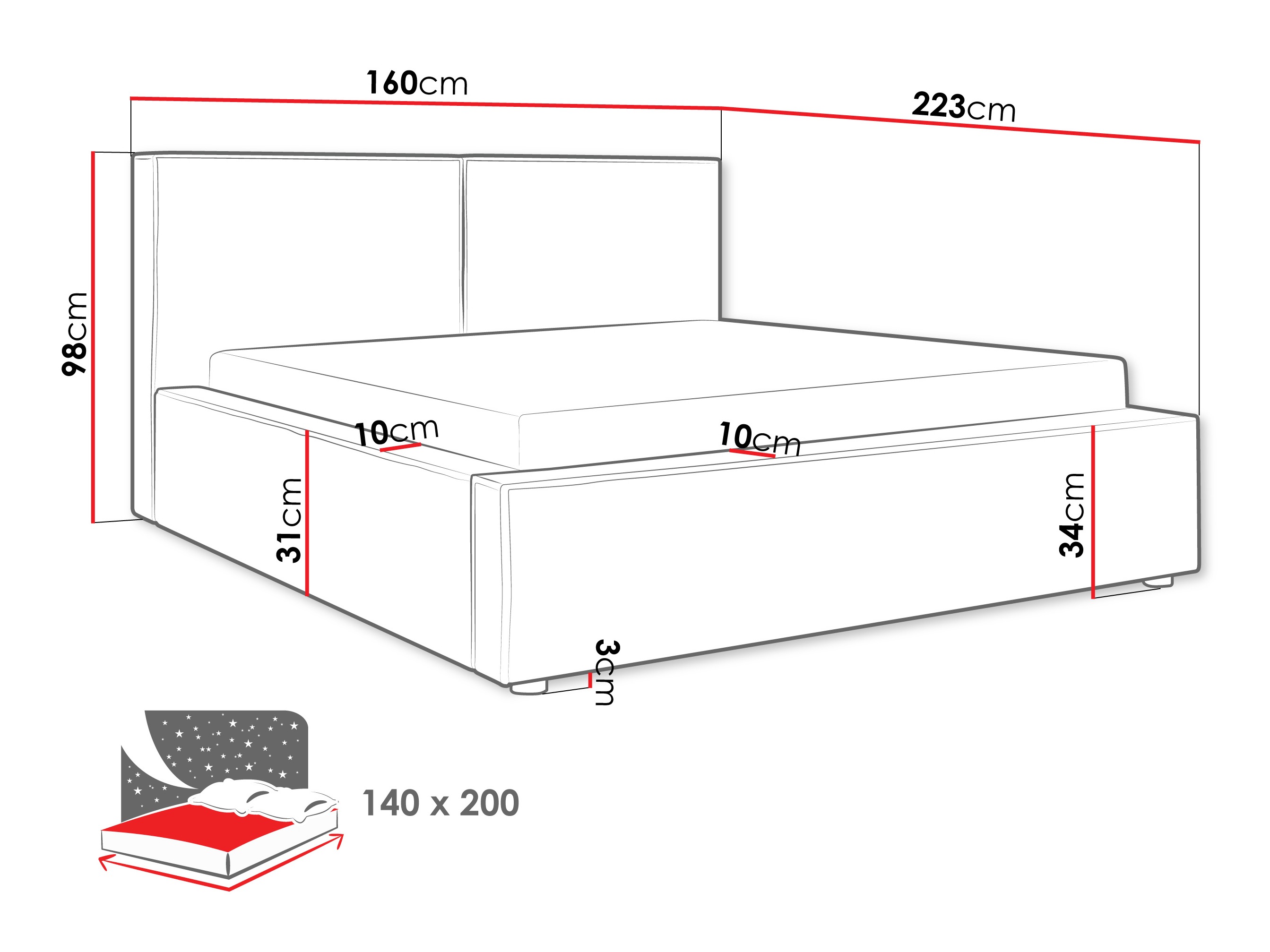 Krevet TrendyNest 117 (Coral 80)
