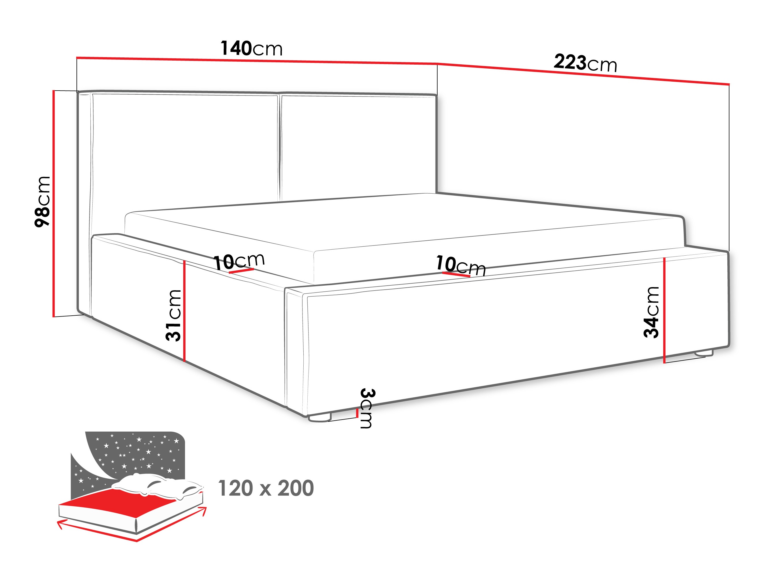 Krevet TrendyNest Pelagia (Coral 15)