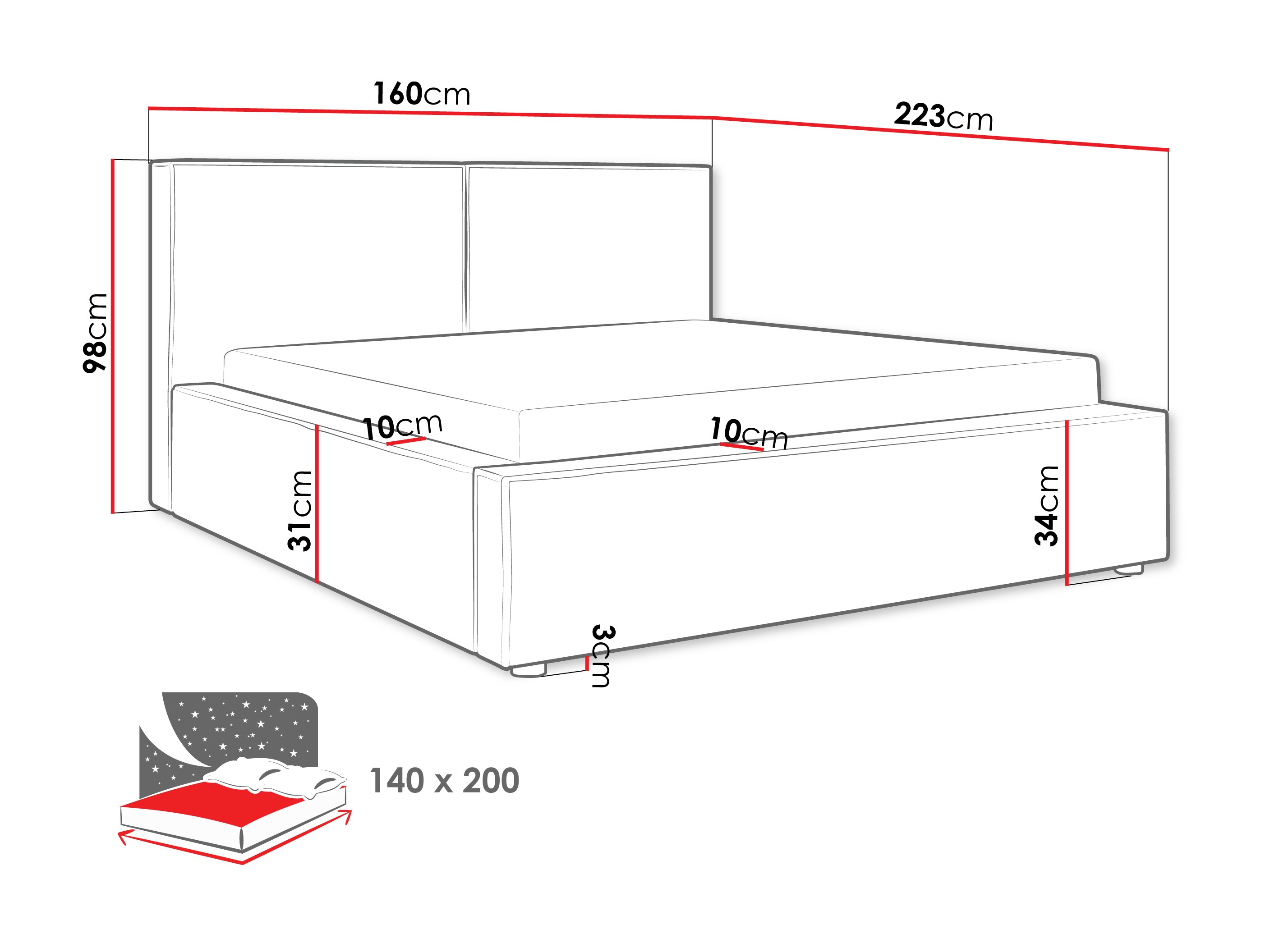 Krevet TrendyNest Pelagia (Coral 15)