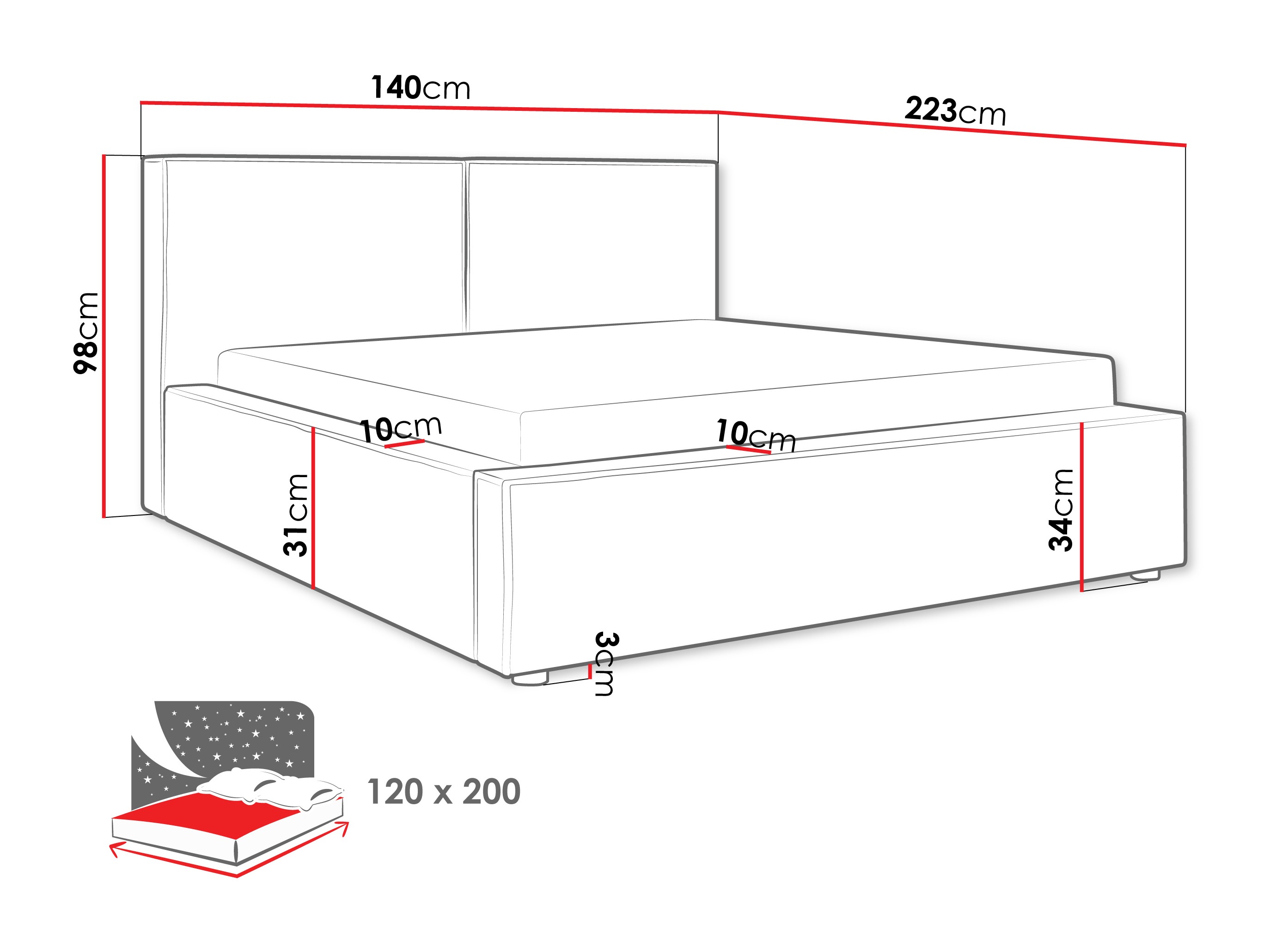 Krevet TrendyNest Pelagia (Coral 45)