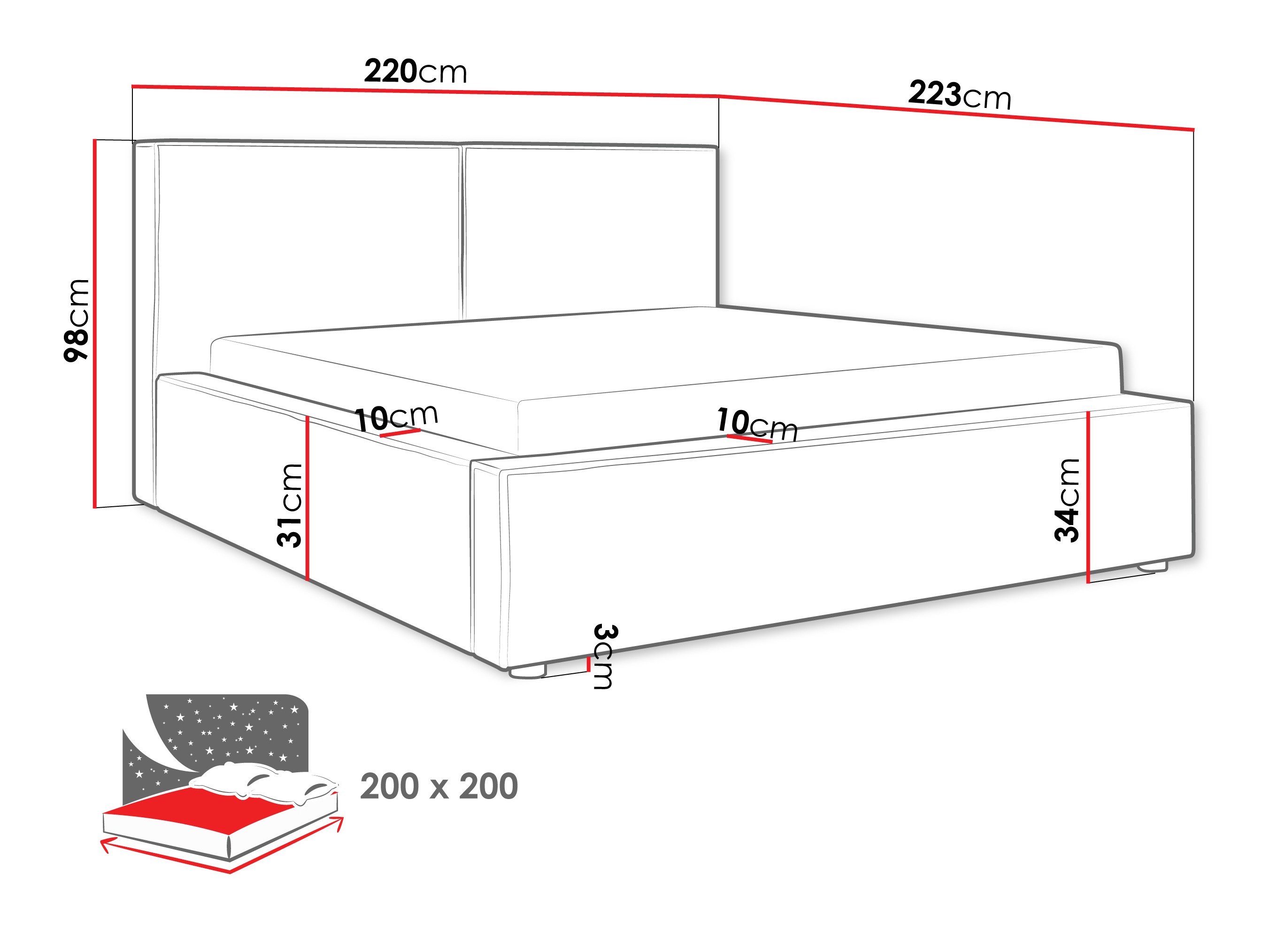Krevet TrendyNest Pelagia (Coral 45)
