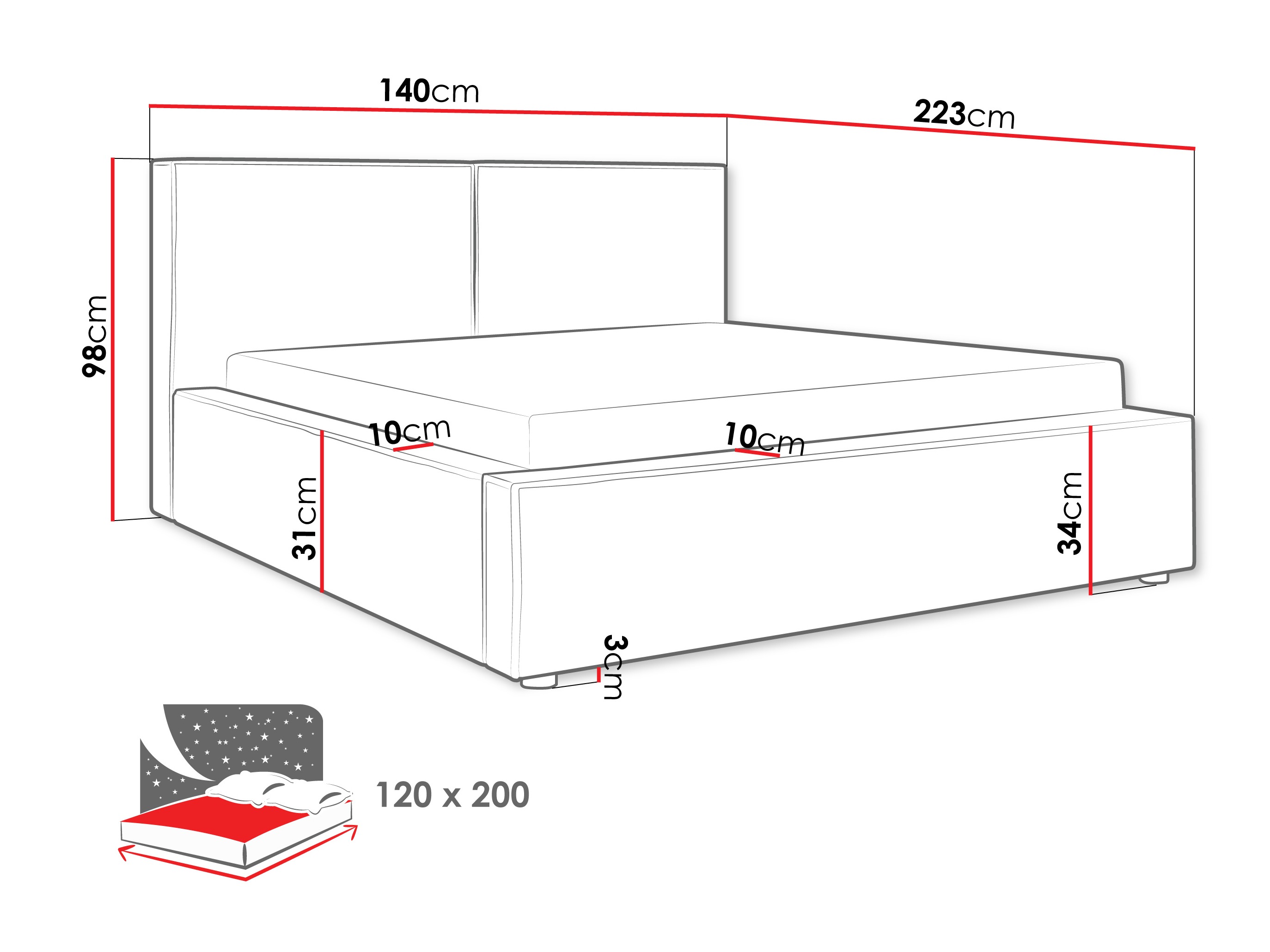 Krevet TrendyNest Pelagia (Coral 50)