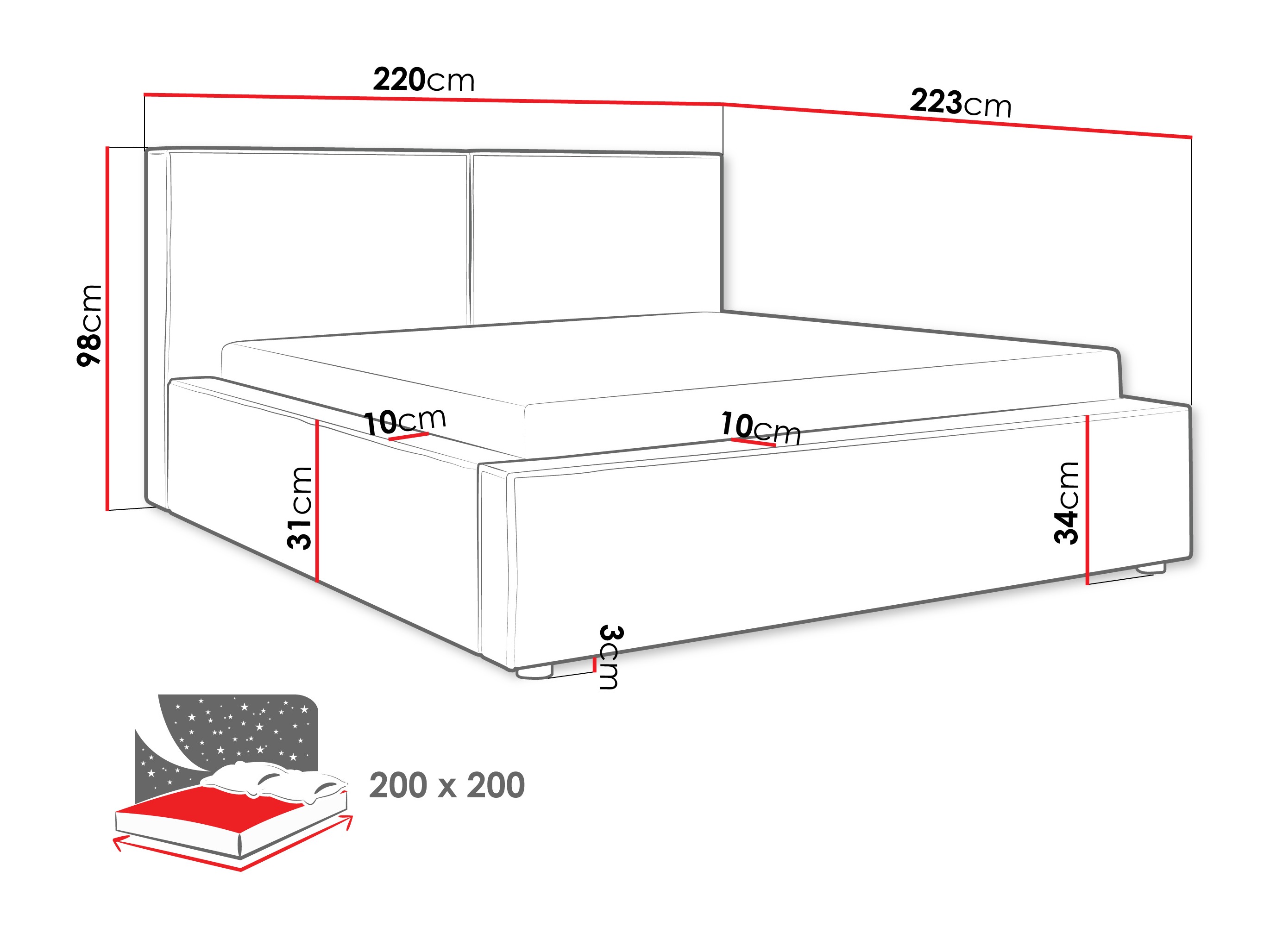 Krevet TrendyNest Pelagia (Coral 50)