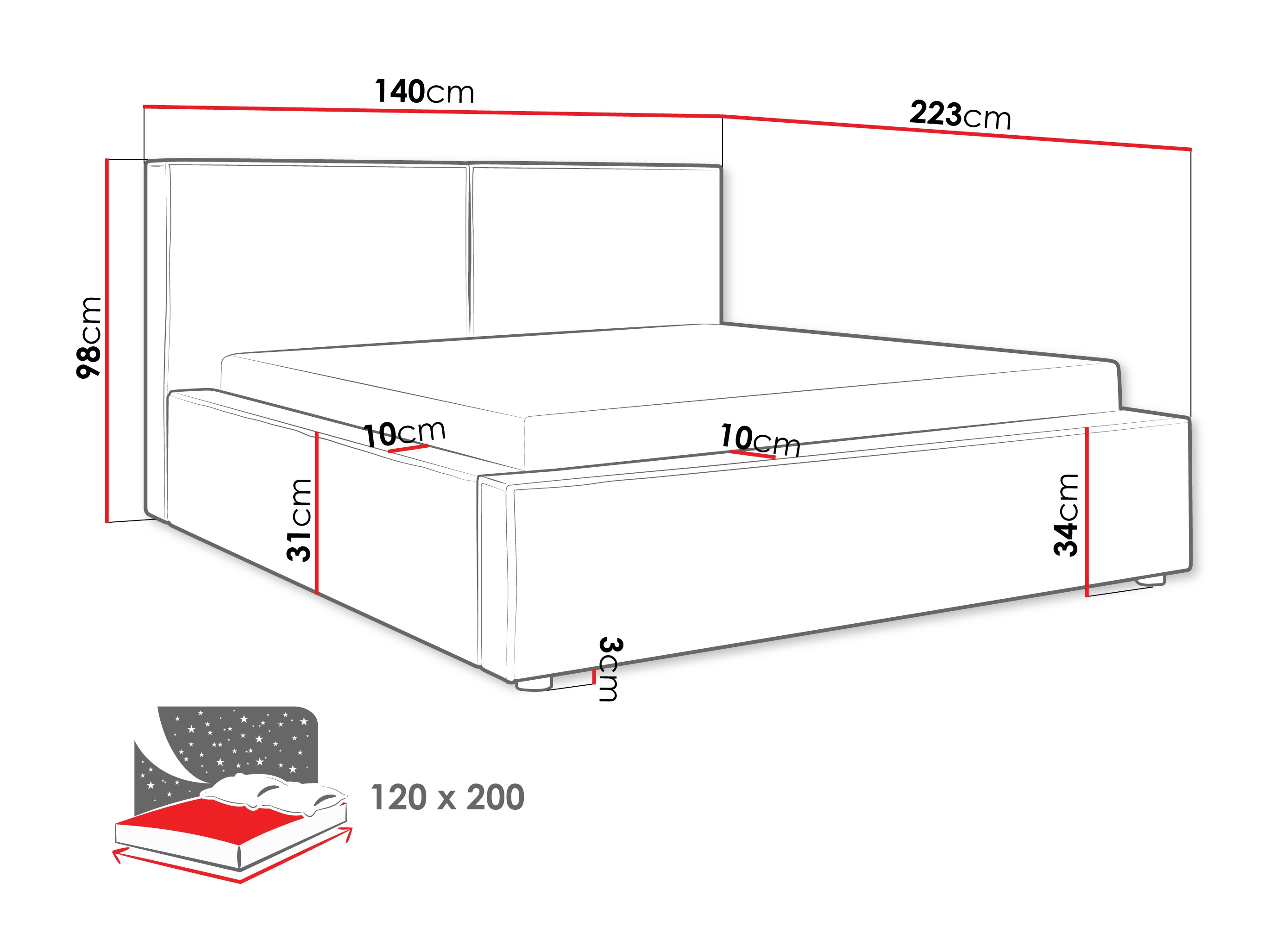 Krevet TrendyNest Pelagia (Coral 55)