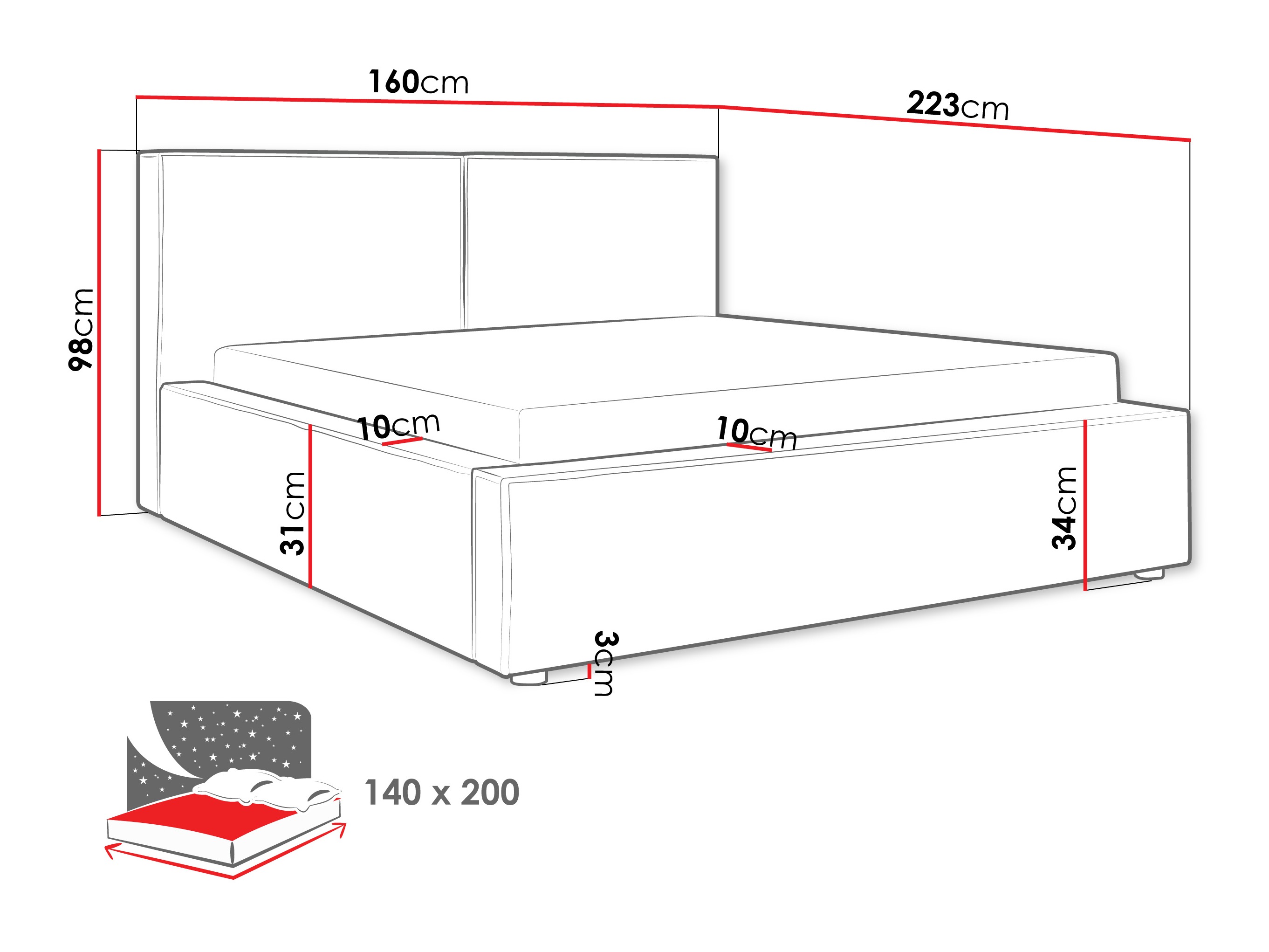 Krevet TrendyNest Pelagia (Coral 55)