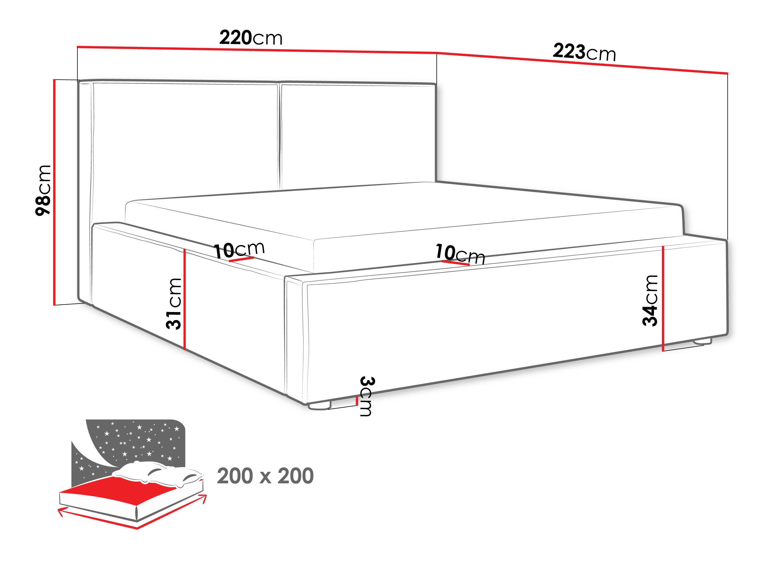 Krevet TrendyNest Pelagia (Coral 55)