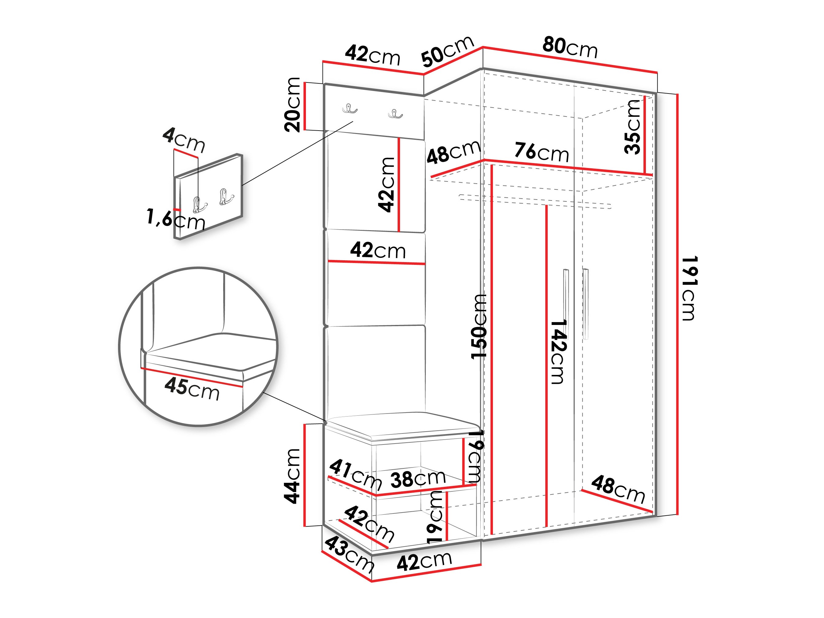 Set za hodnik Hartford 523 (Kašmir)