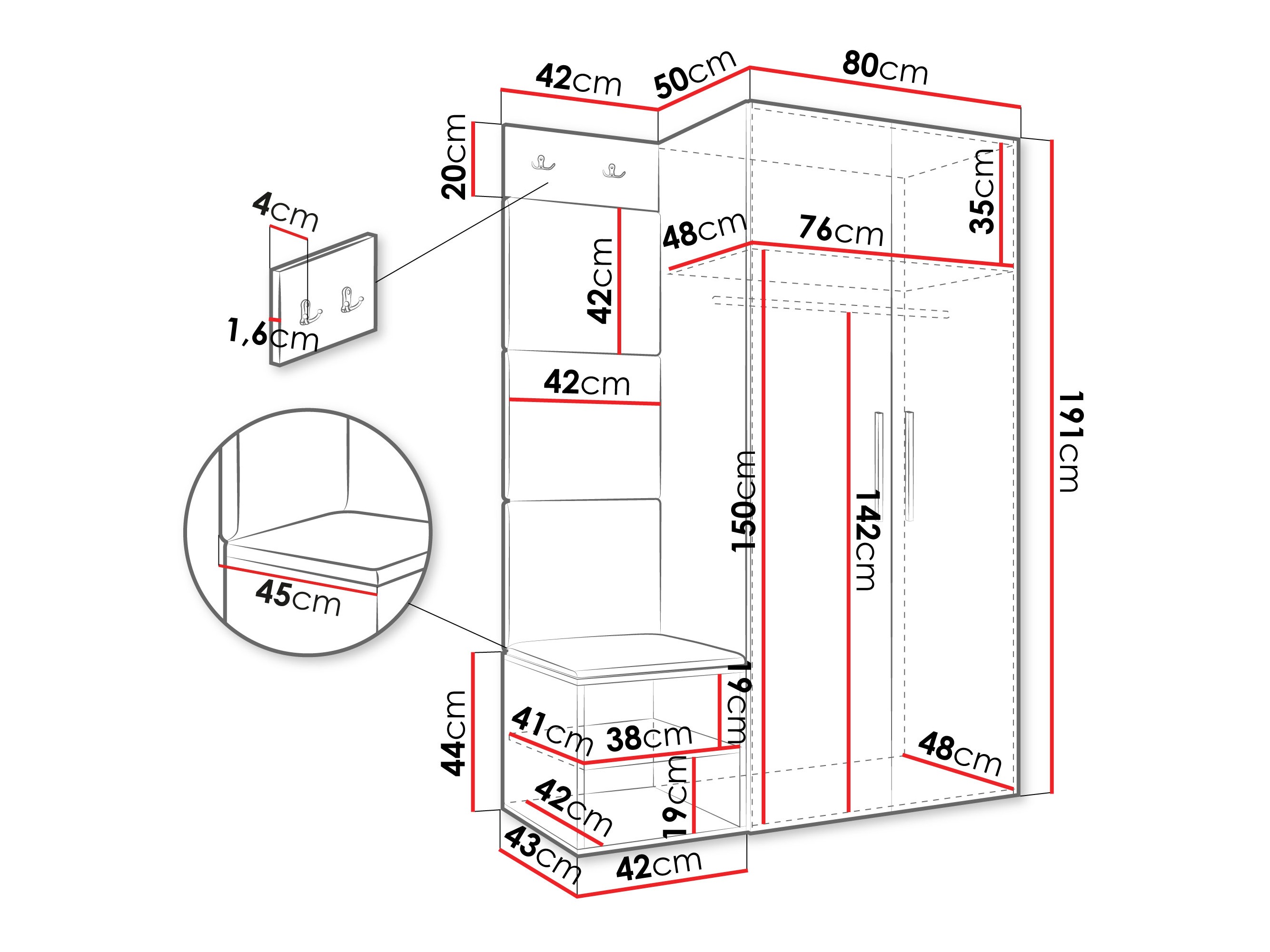Set za hodnik Hartford 523 (Kašmir)