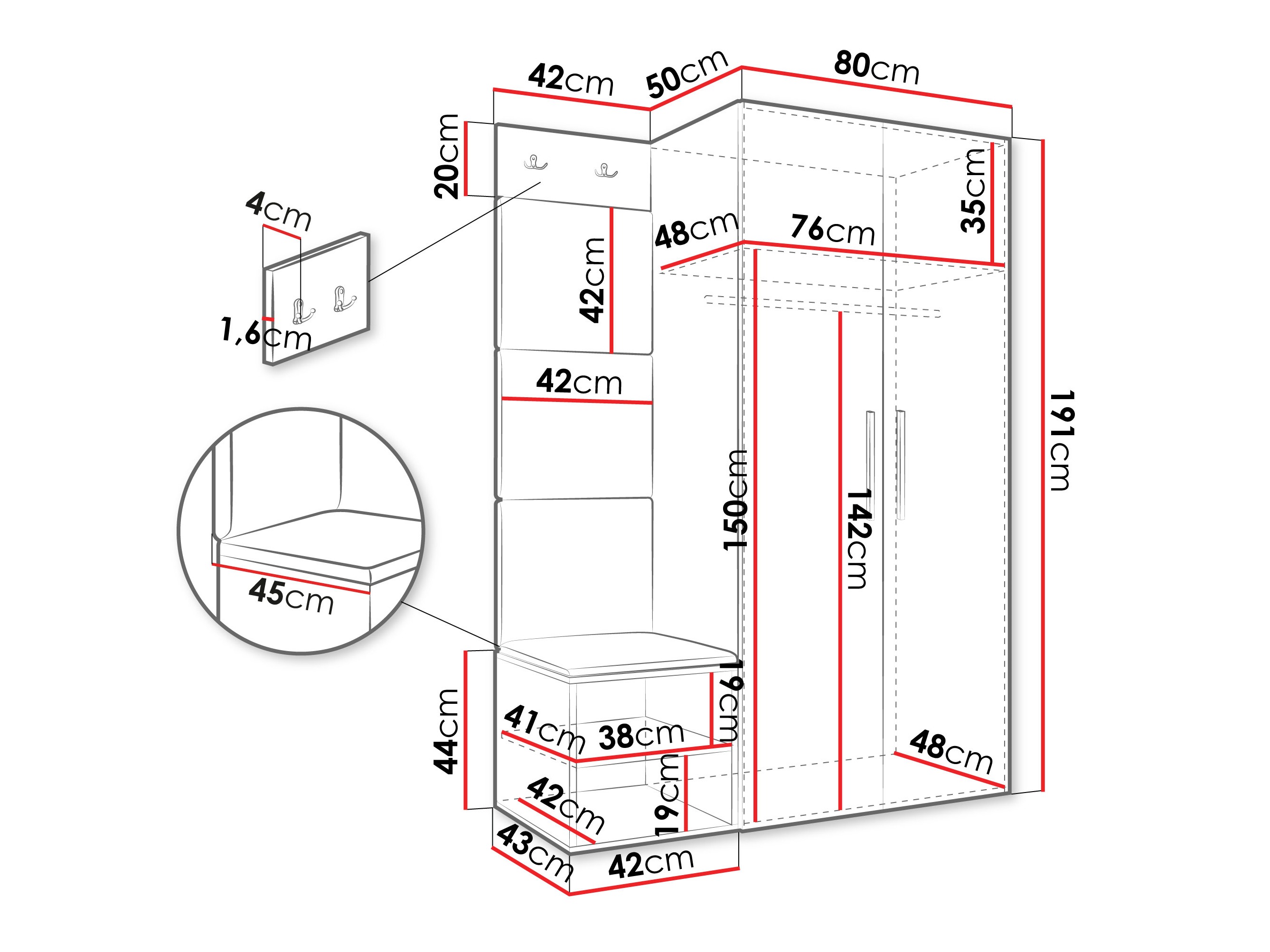 Set za hodnik Hartford 523 (Kašmir)